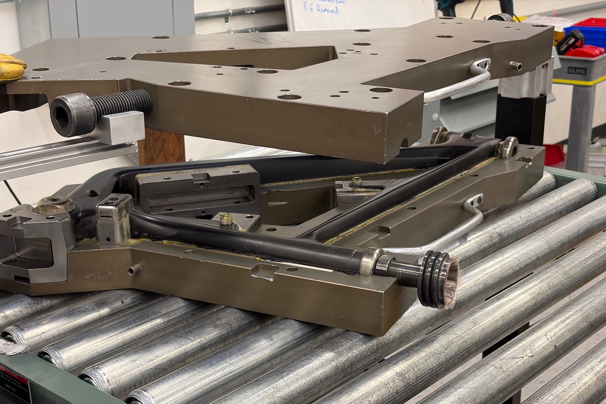 a Ripley SL frame still in the mold with the upper half removed.