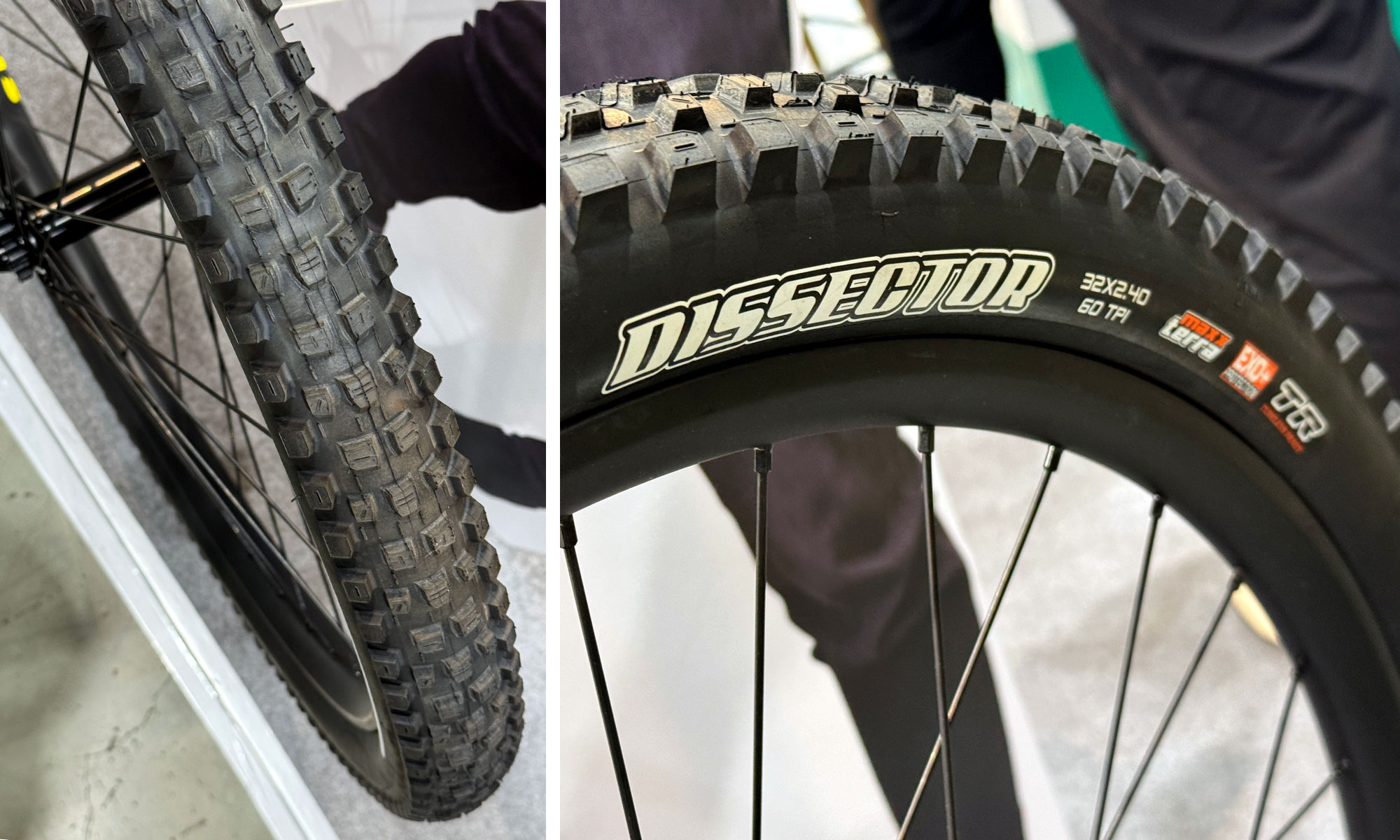 32" Maxxis Dissector trail tire up close