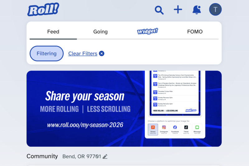 Roll Ensures You Don’t Miss the Next Race, Event, or Group Ride