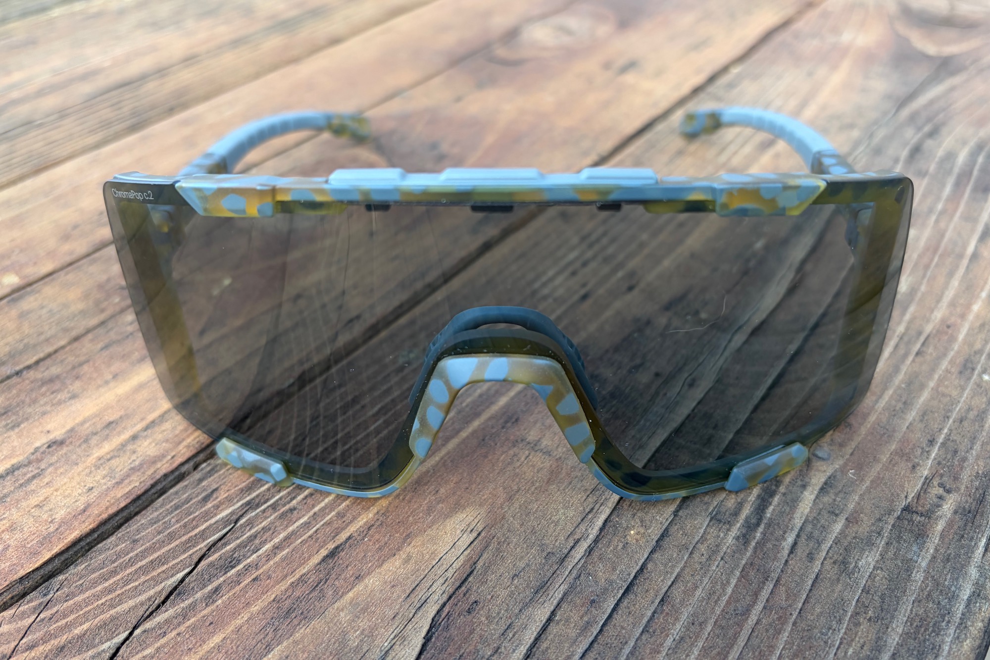 shot of the smight syncline glasses sitting on a table, viewed from straight on.