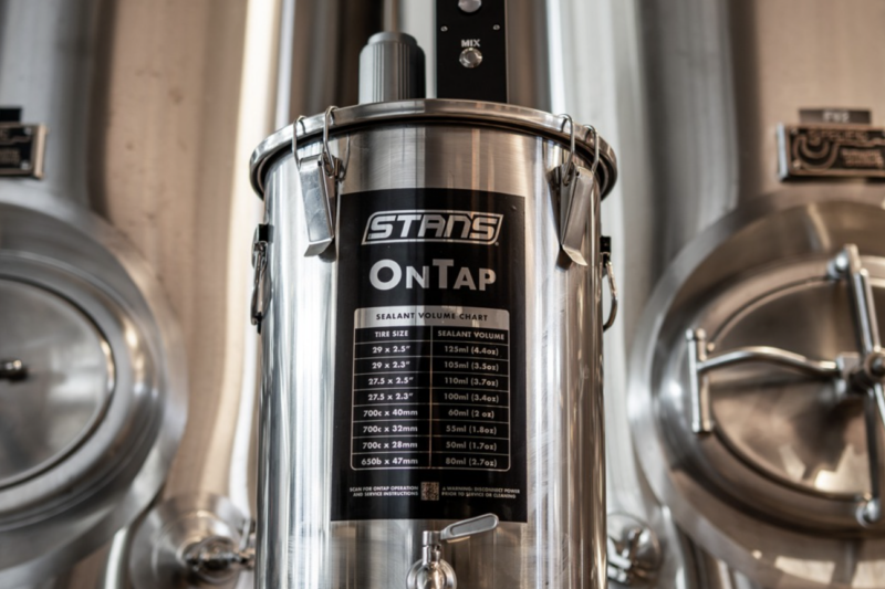 Stan’s OnTap is a Motorized 20 Liter Tire Sealant Keg. But is it an Early April Fool’s Setup?