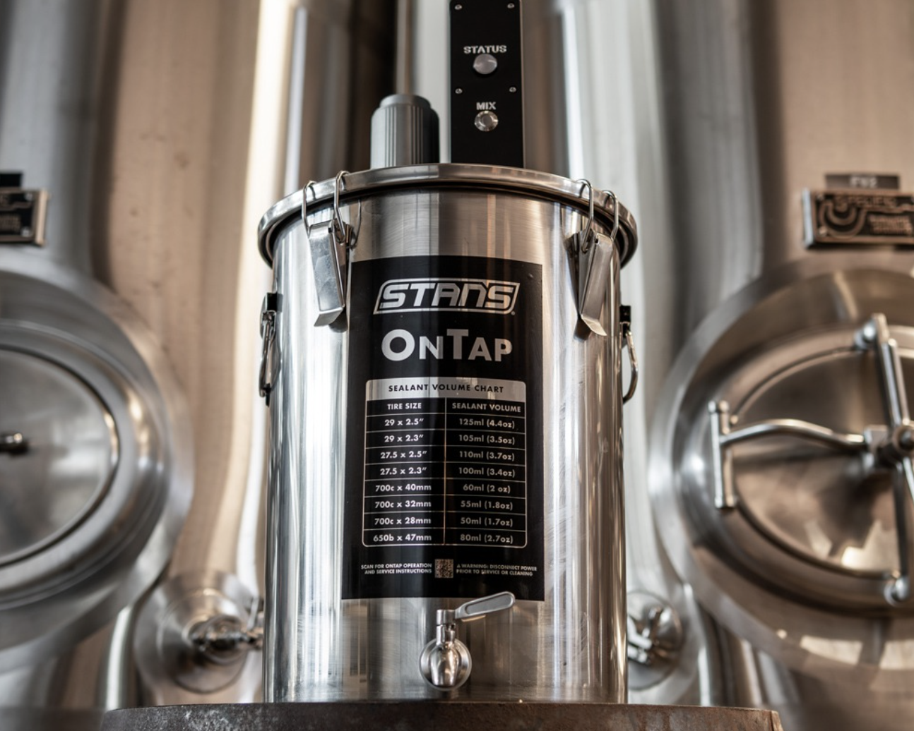 Stan’s OnTap is a Motorized 20 Liter Tire Sealant Keg. But is it an Early April Fool’s Setup?