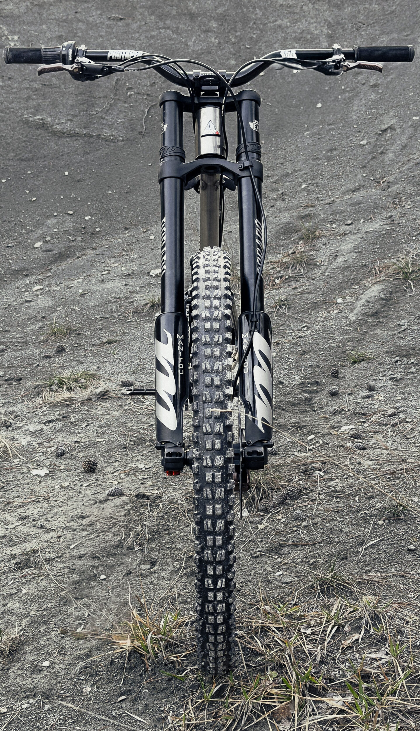 Option of 200mm dual crown fork or 180-190mm single-crown