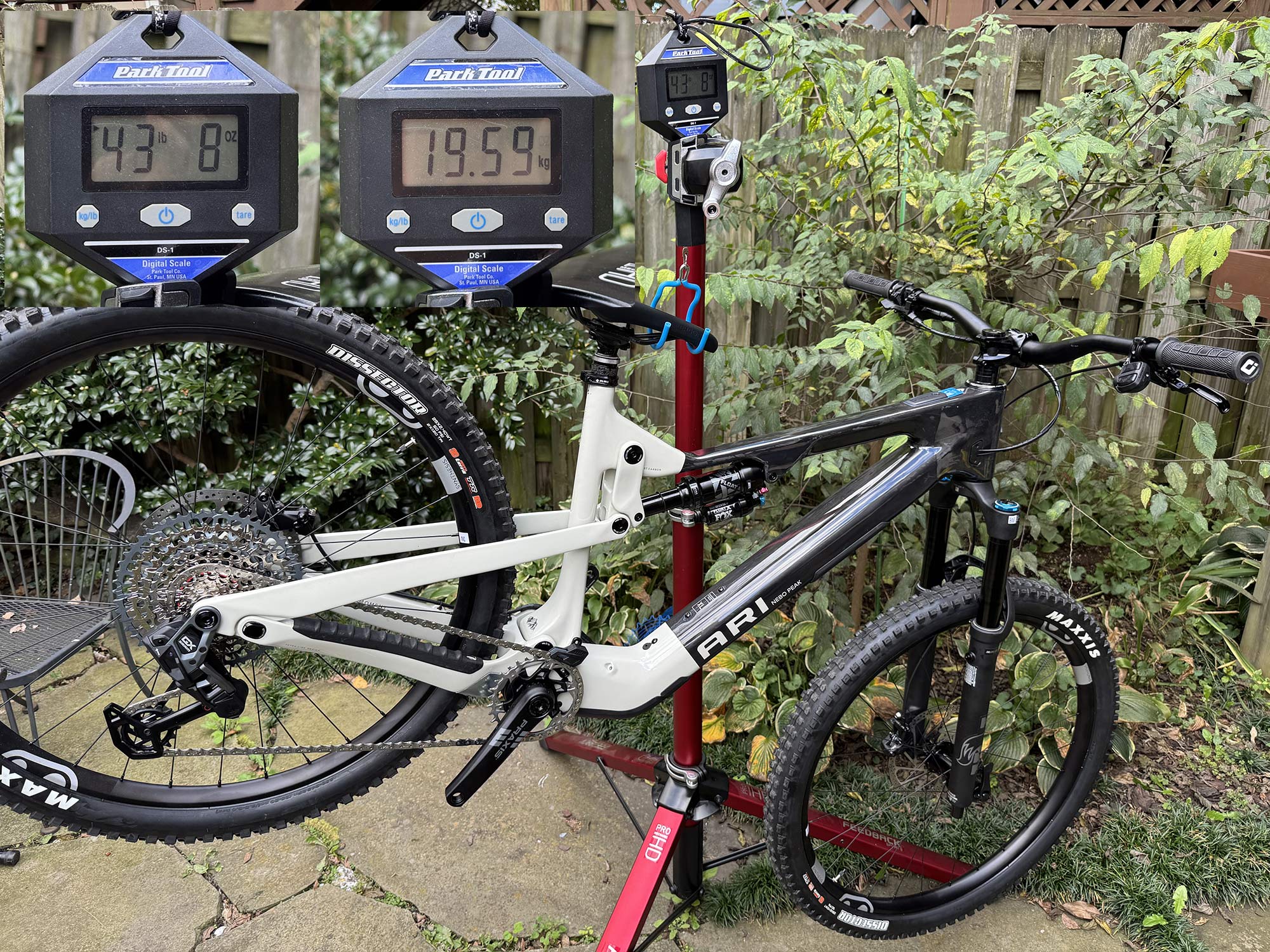 Ari Nebo Peak e-MTB Review: Light Weight eMTB Covers All the Bases (&Velocio Ultrapack Insulated Hoo Damp Ridesof Ground) Recon Backpack Review: Solid Options for Cold & Damp Rides 5 actual weight of ari nebo peak eMTB on a scale.