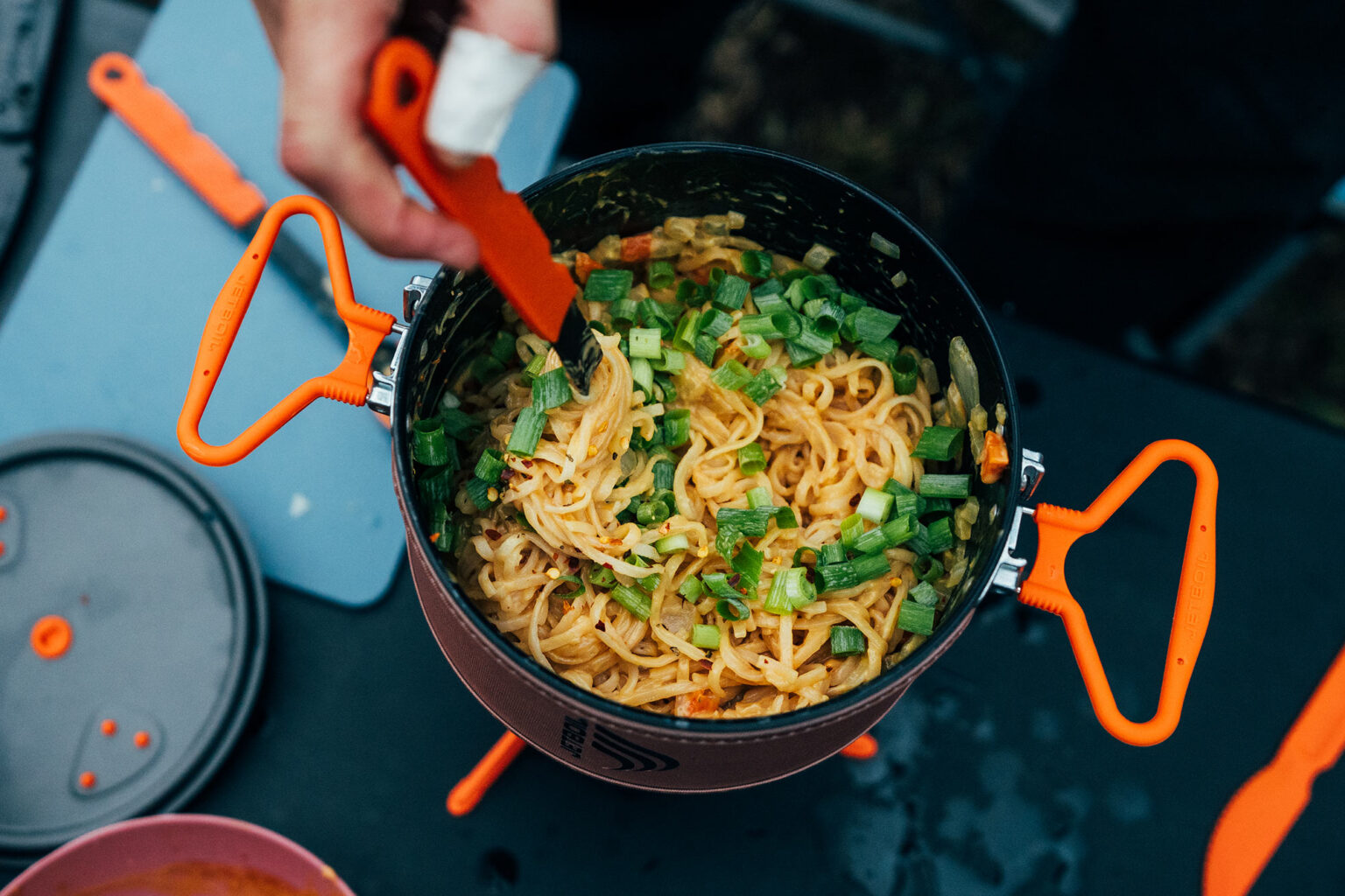 jetboil trail cook 2 liter camp stove cooking food.