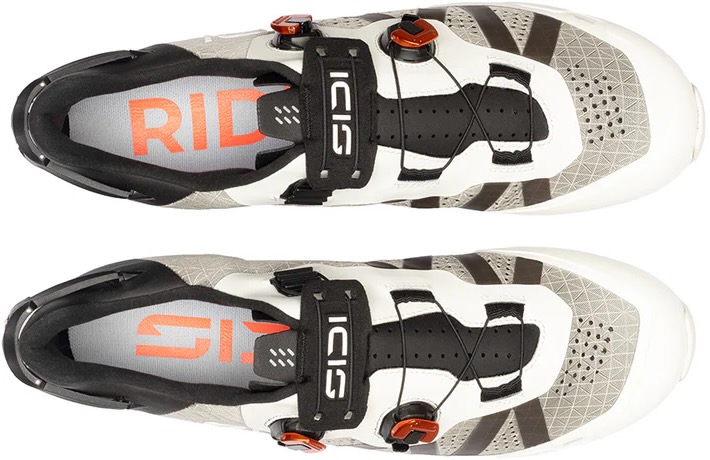 studio image of the SIDI Aeron in Ice White, viewed from above