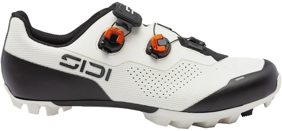 studio image of the SIDI Dominator X in Anthracite Ice White, viewed from the side