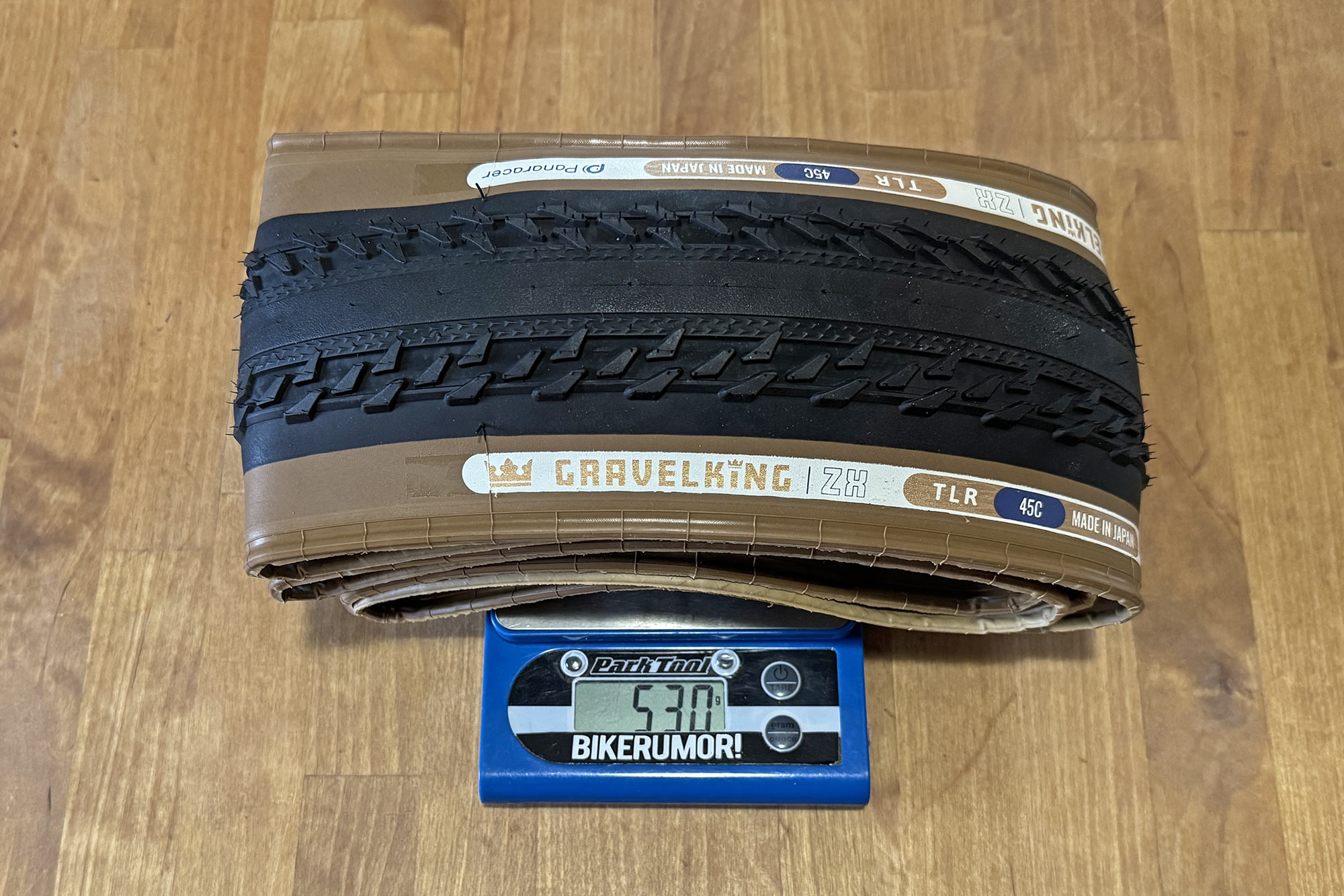 Panaracer GravelKing ZX semi-slick gravel race tire, 530g actual weight 45mm width
