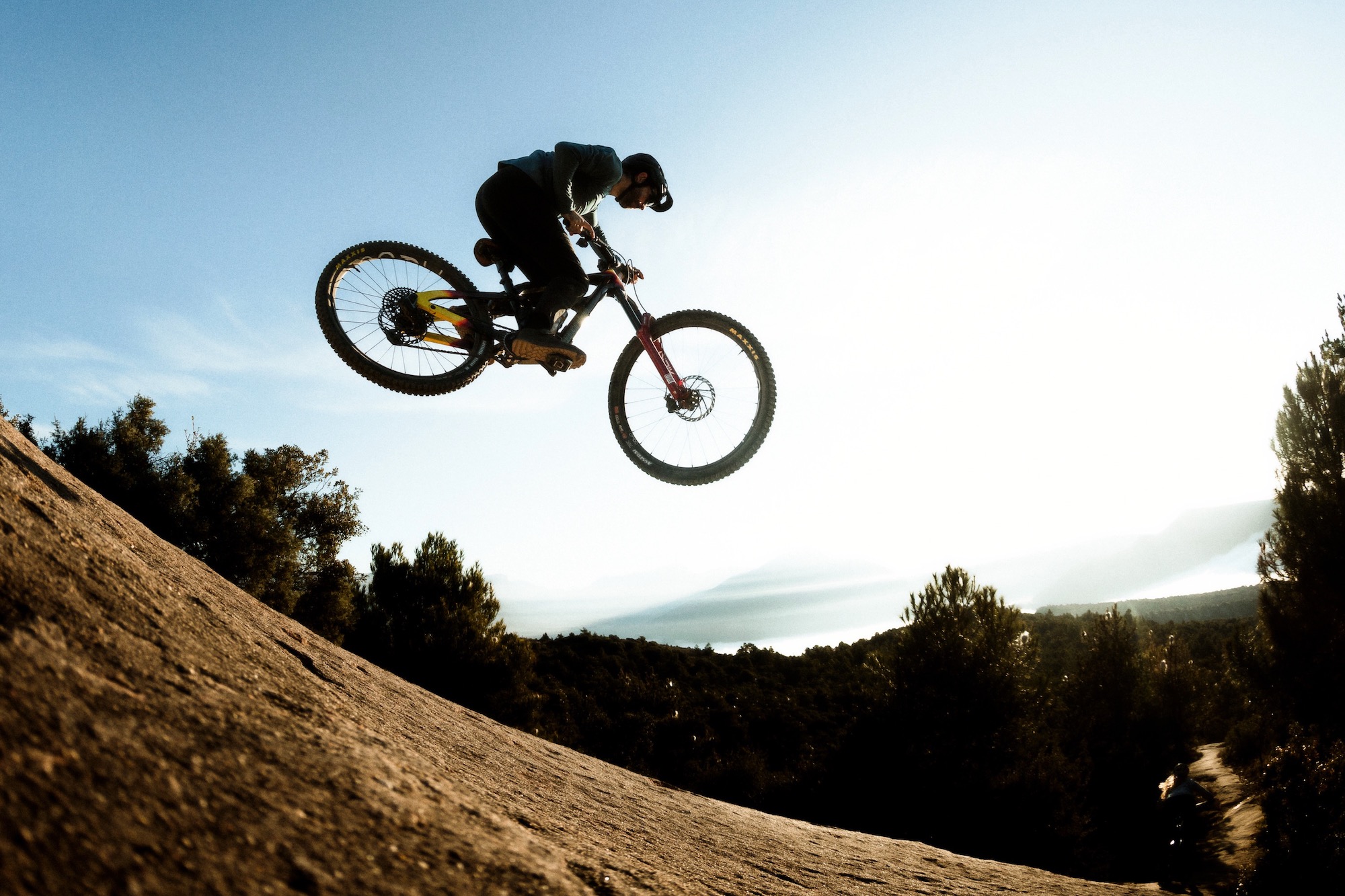 a rider jumping on the Cannondale Bad Habit.