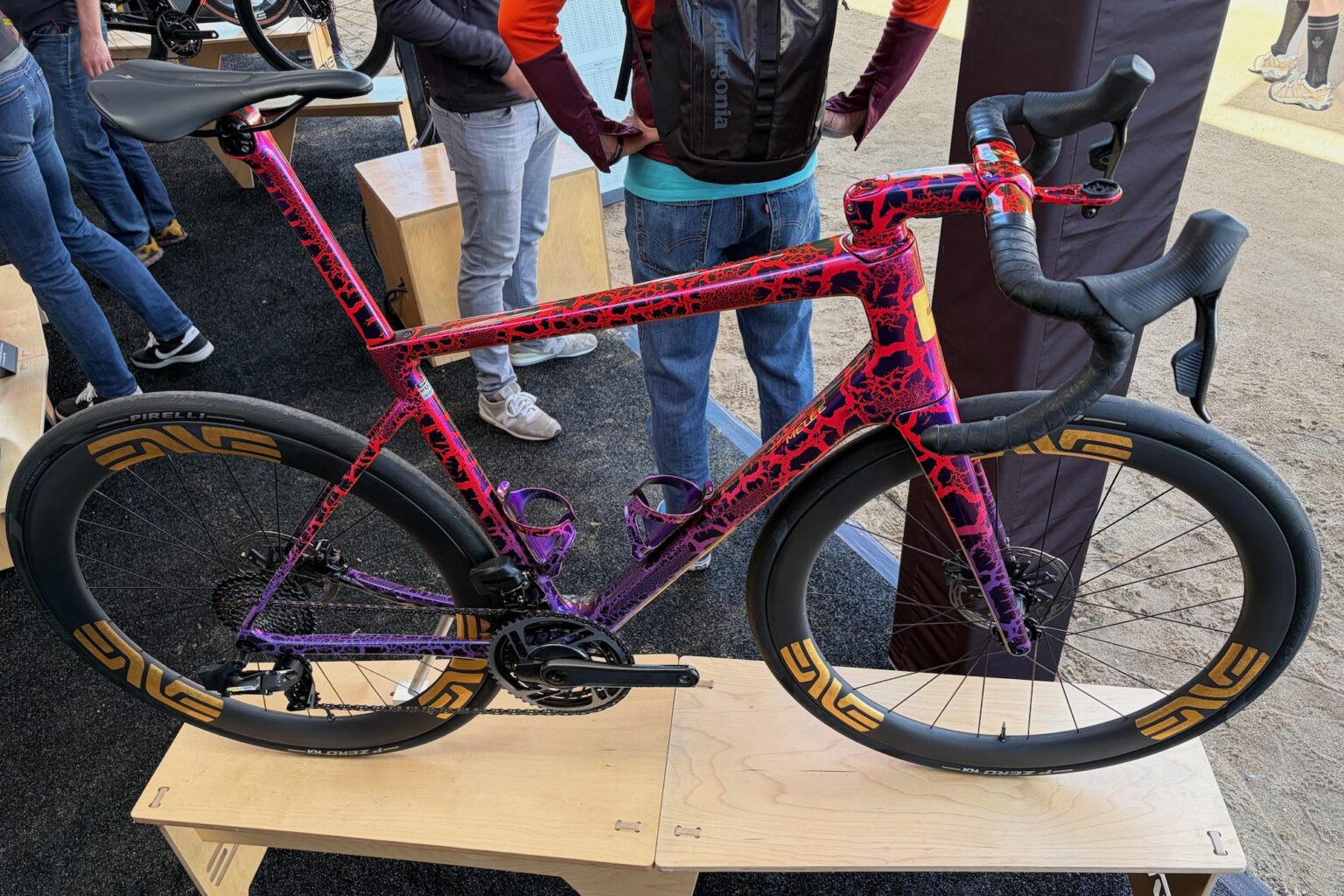 profile shot of the custom painted, dipped ENVE bike