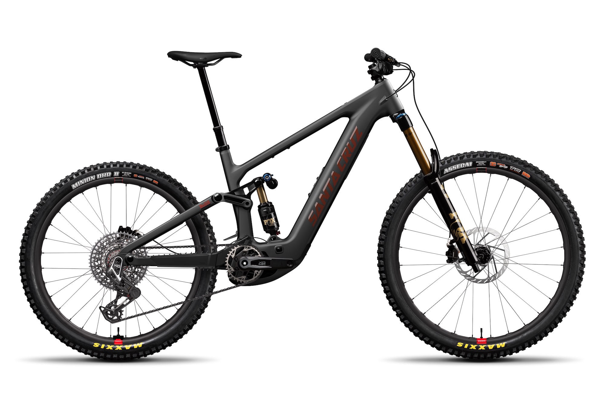 studio image of the Santa Cruz Bullit CC in Matte Carbon with the new XO build.