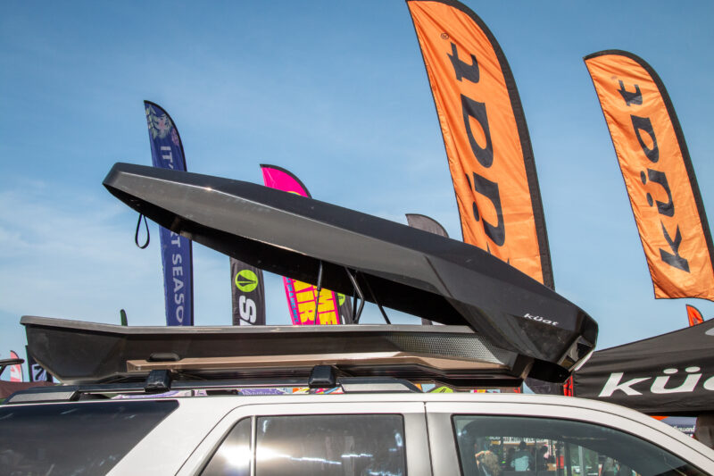 Kuat’s New Rooftop Cargo Box Opens From The Back, Plus Vertical Hitch Rack Concept & More! 