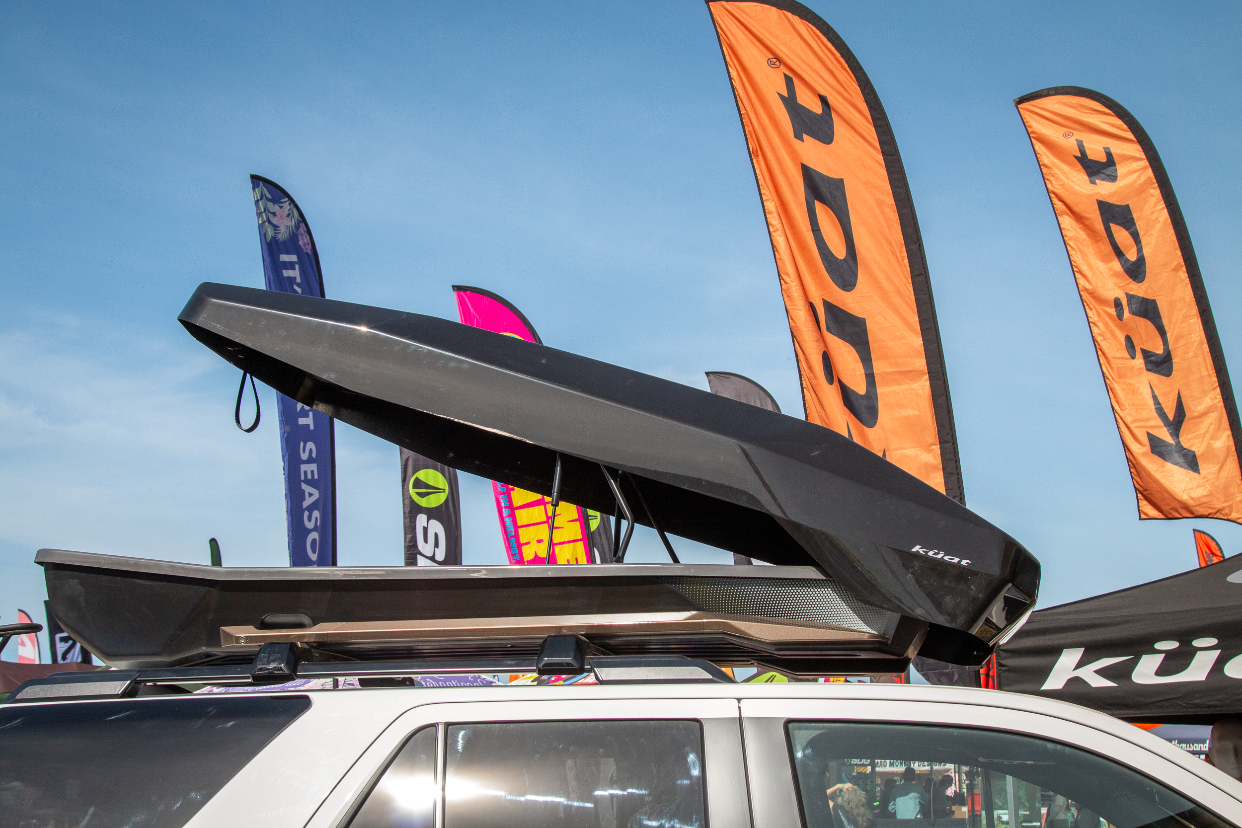 Kuat at Sea Otter: New Rooftop Cargo Box, Vertical Hitch Rack Concept, and More 