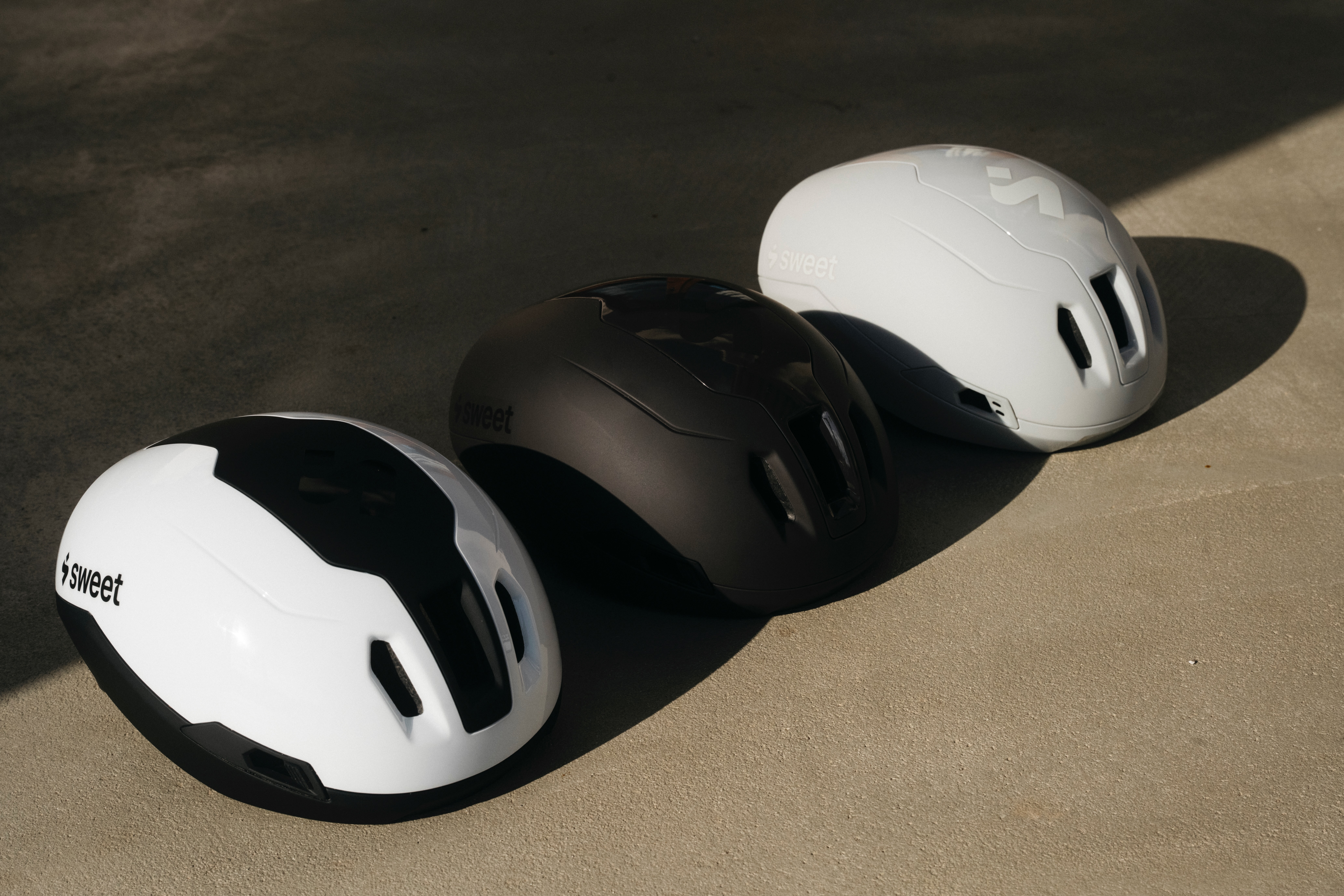 three Tucker III 2Vi MIPS halmets next to each other.