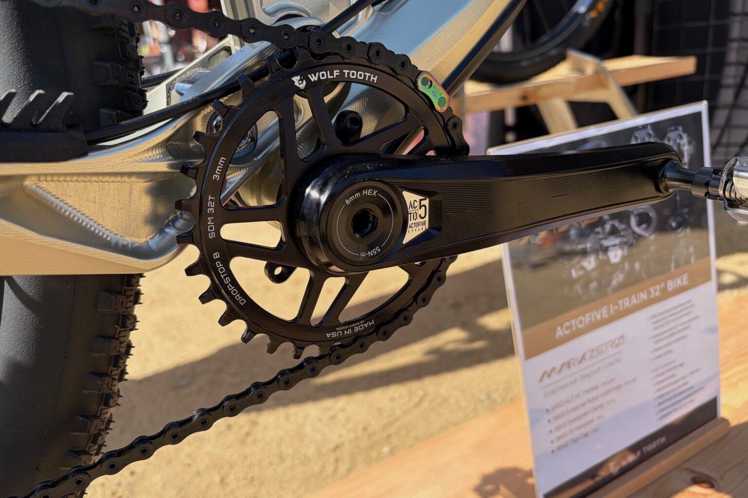 the Actofive cranks on the Actofive bike at Sea Otter