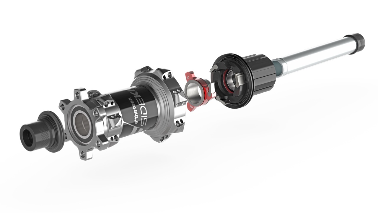 e*thirteen Sidekick 2.0 Hubs expolded reder