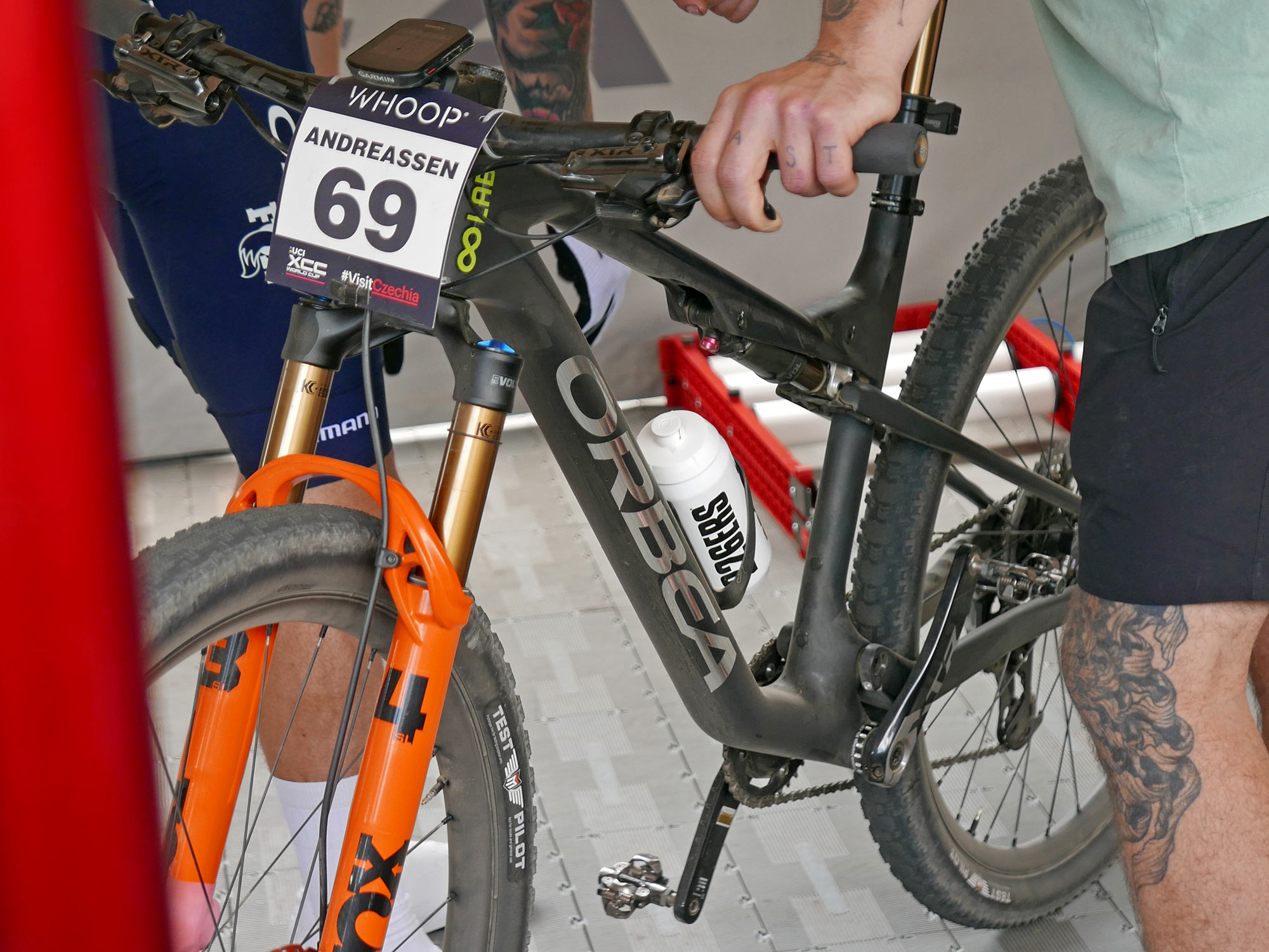 unreleased Orbea Oiz XC bike OOLab prototype raced at 2026 Nove Mesto Cross-Country World Cup: front view