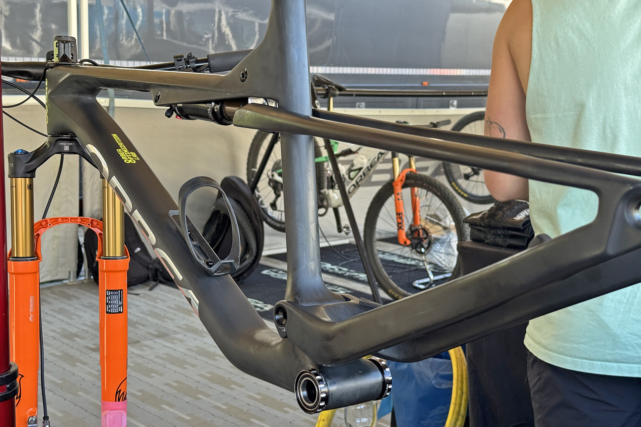 unreleased Orbea Oiz XC bike OOLab prototype raced at 2026 Nove Mesto Cross-Country World Cup: bare frame details