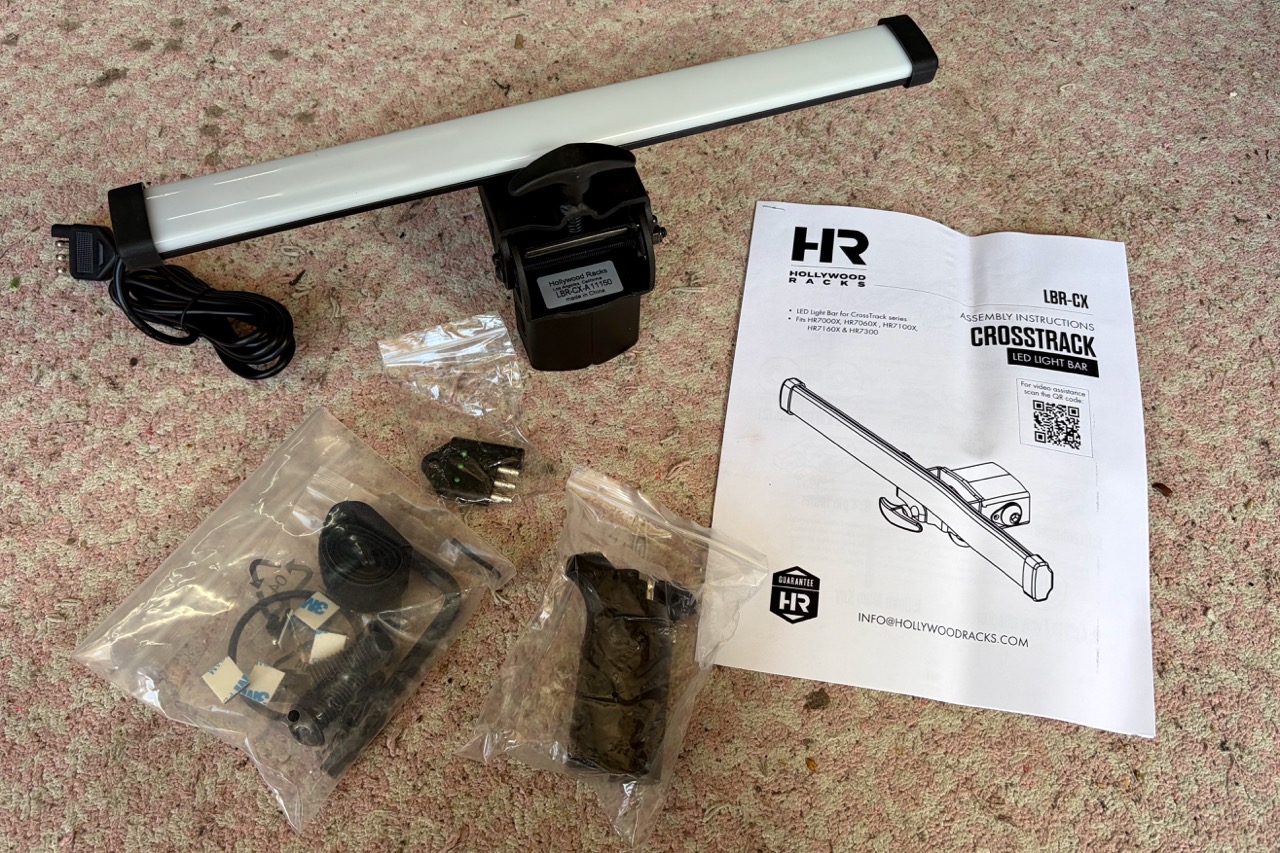 The components of the LED Light Bar accessory for the Hollywood CrossTrack