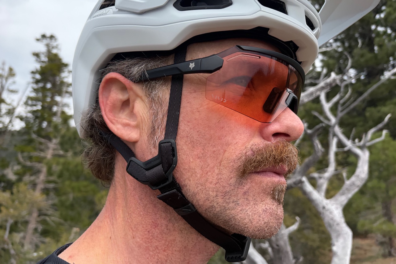 Wearing the Fox Vue Pro glasses on a cloudy day.