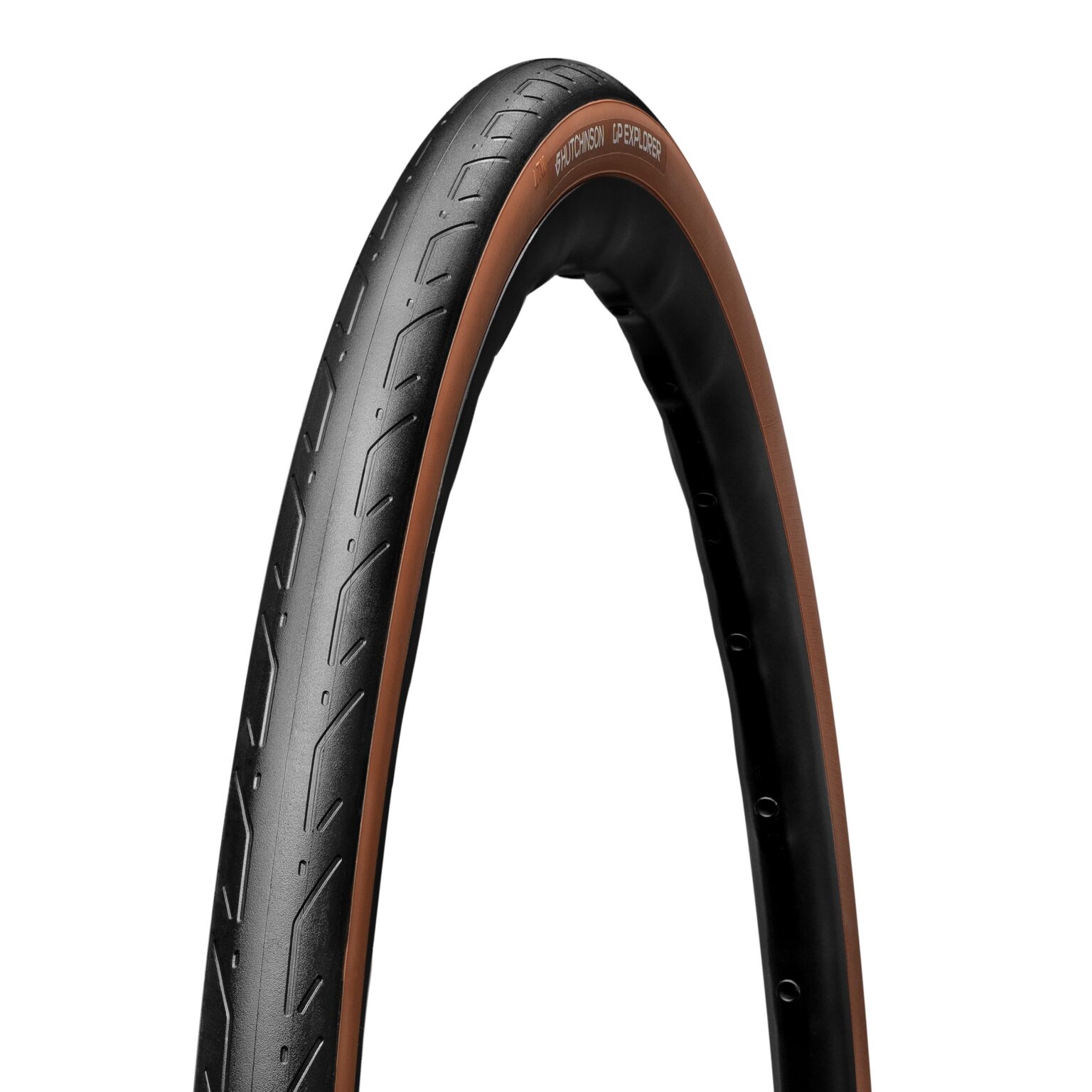 studio image of the GP Explorer tire with a tan sidewall.