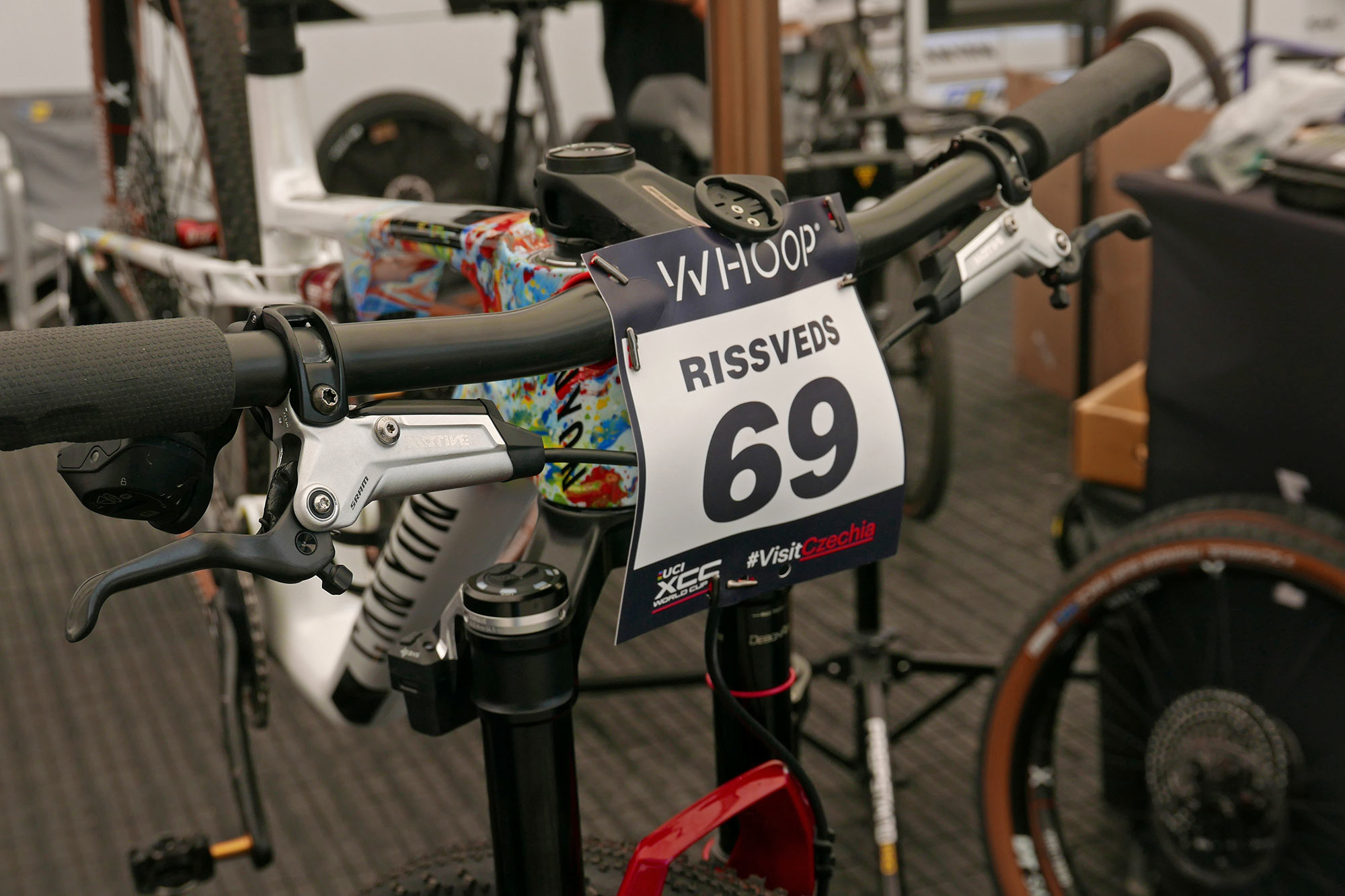 XCO World Champion Jenny Rissveds' nice 2026 Canyon Lux World Cup CFR race bike in Nové Město