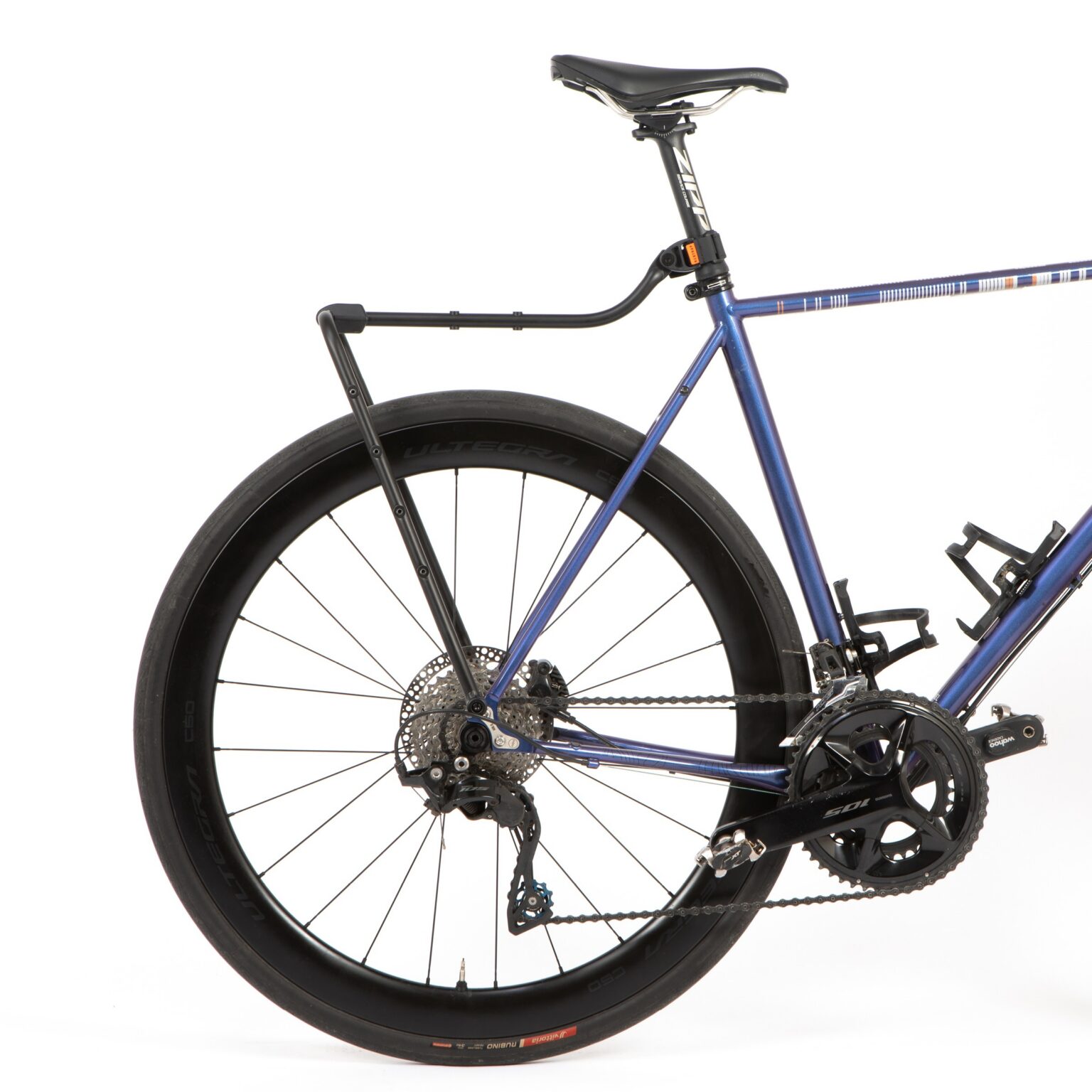 studio image of a bike with the Switch Rack mounted on it.