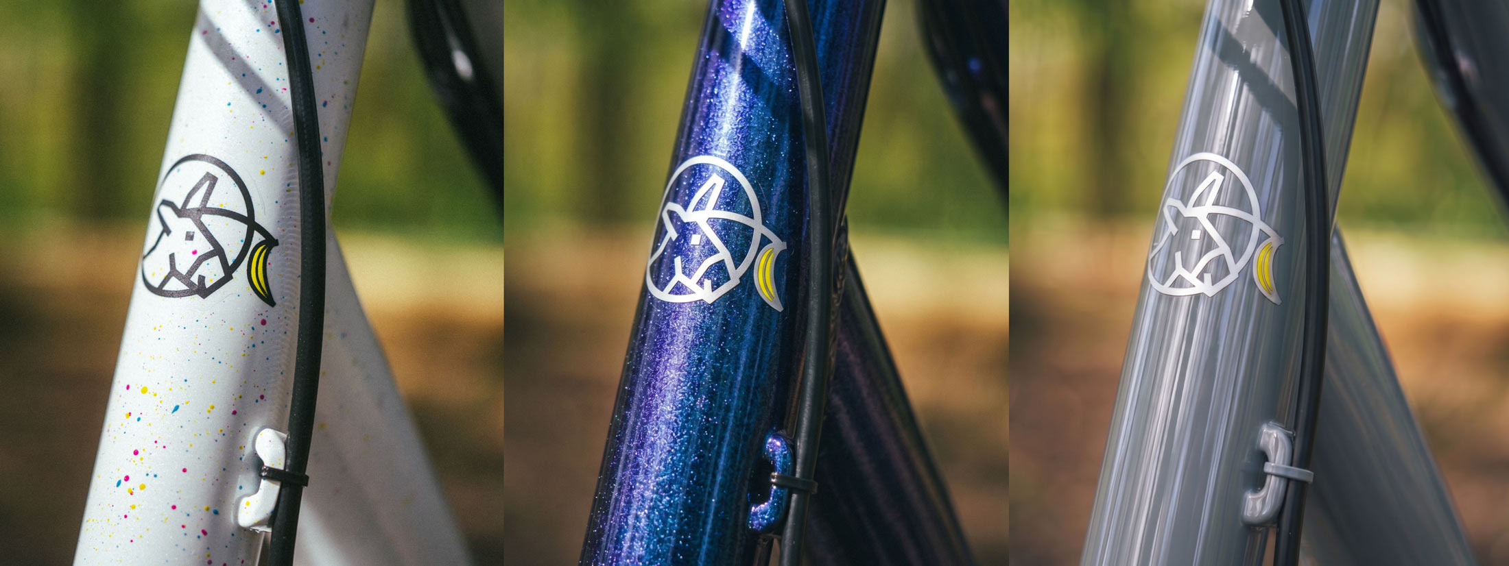 three color options for ten 07 unicorn pony mini cargo bike.