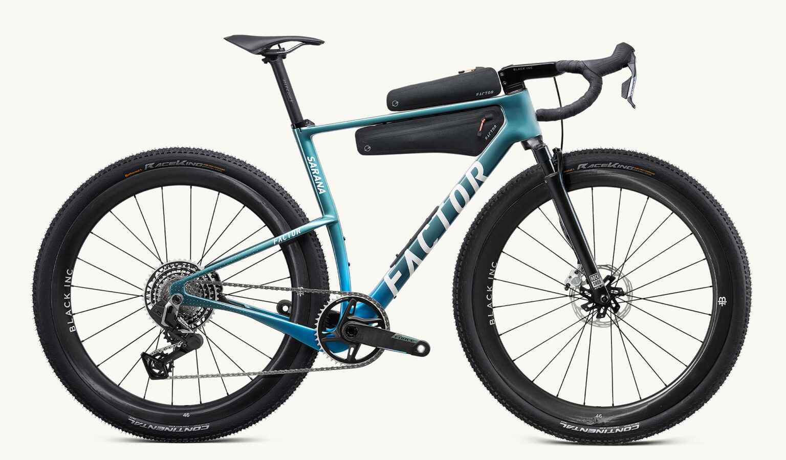 side view of factor sarana gravel bike.