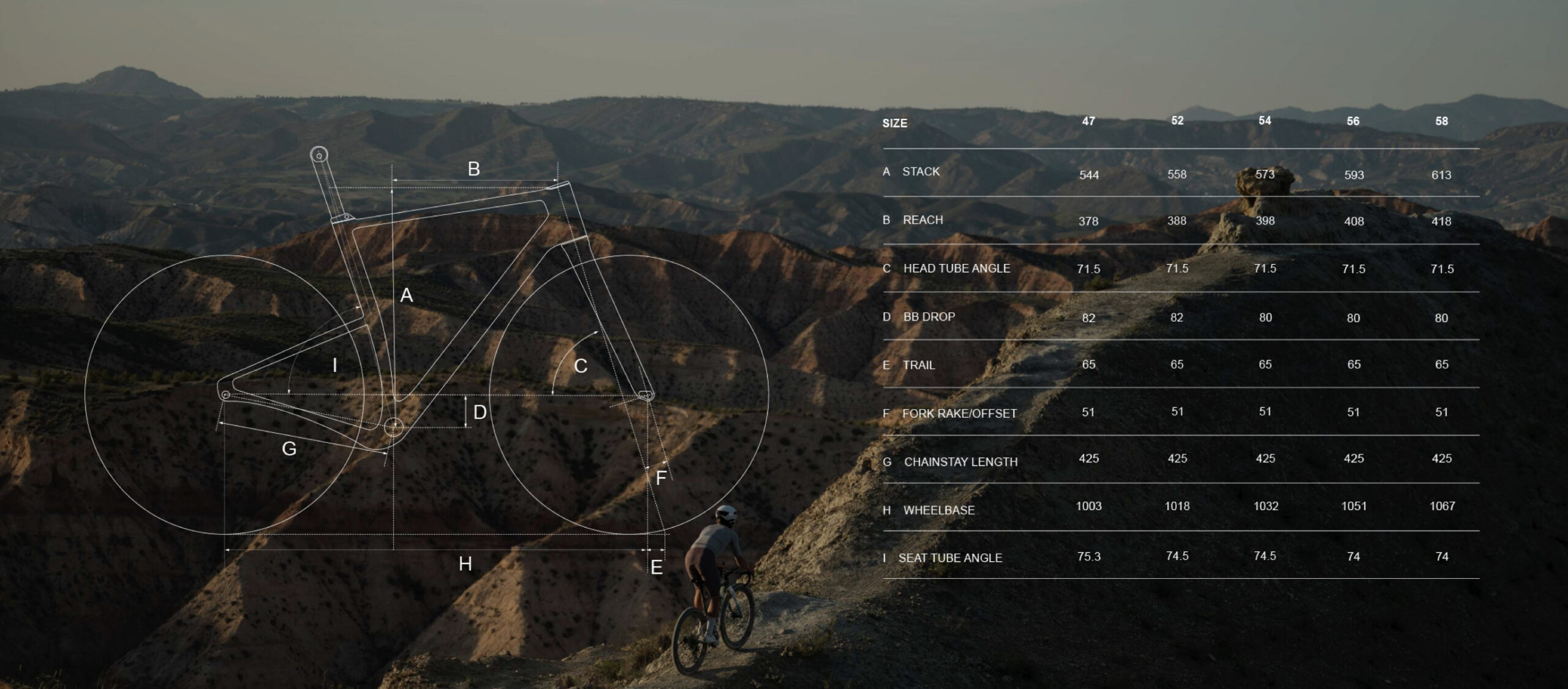 factor sarana gravel bike geometry chart.