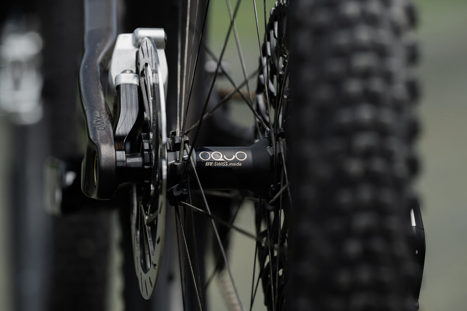 closeup details of 2027 orbea oiz rear hub.