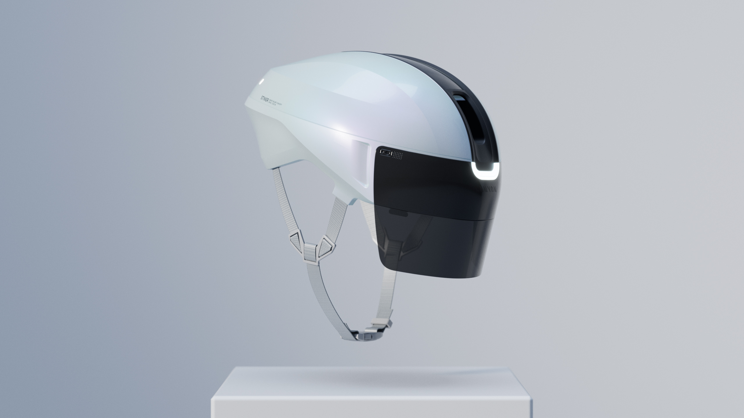 Canyon STINGR Smart Helmet Includes Solar Panels & a Self Cleaning, Motorized HUD Visor