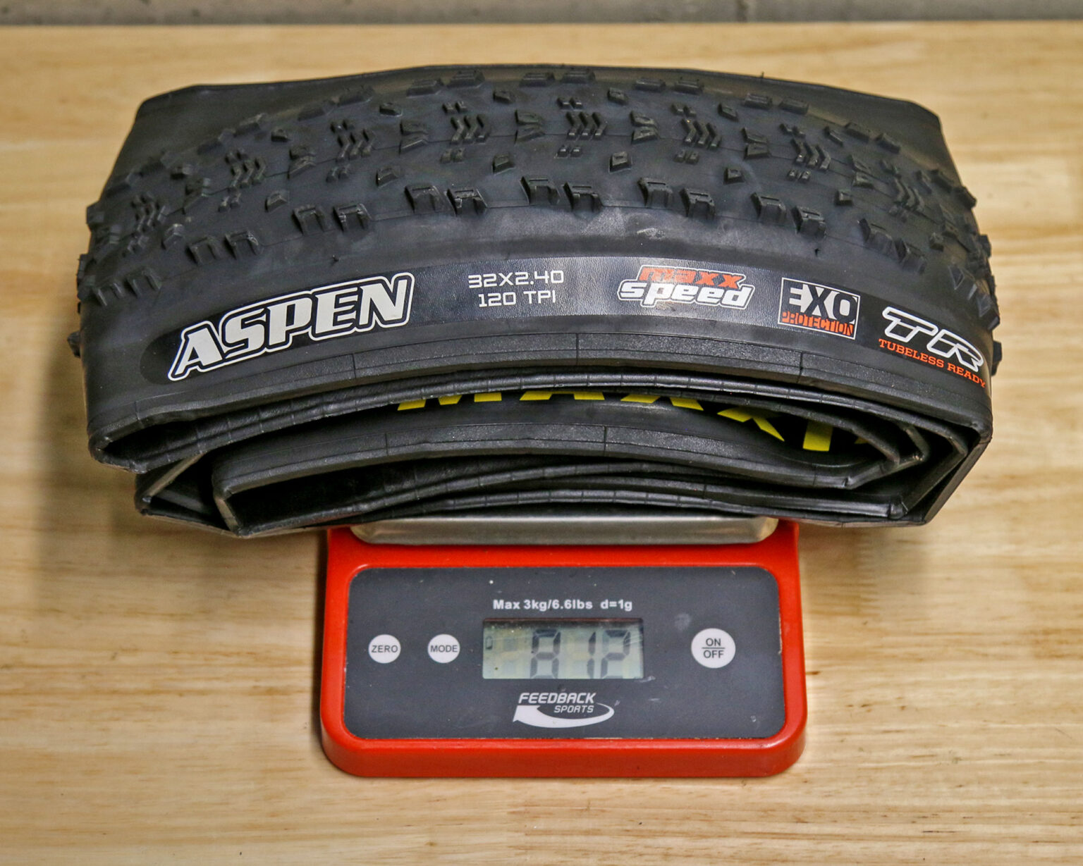 ny 32" Maxxis XC mountainbike dæk: Aspen 32x2,4" faktisk vægt