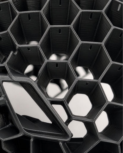 close view of the hexagonal structure of the KAV silvo