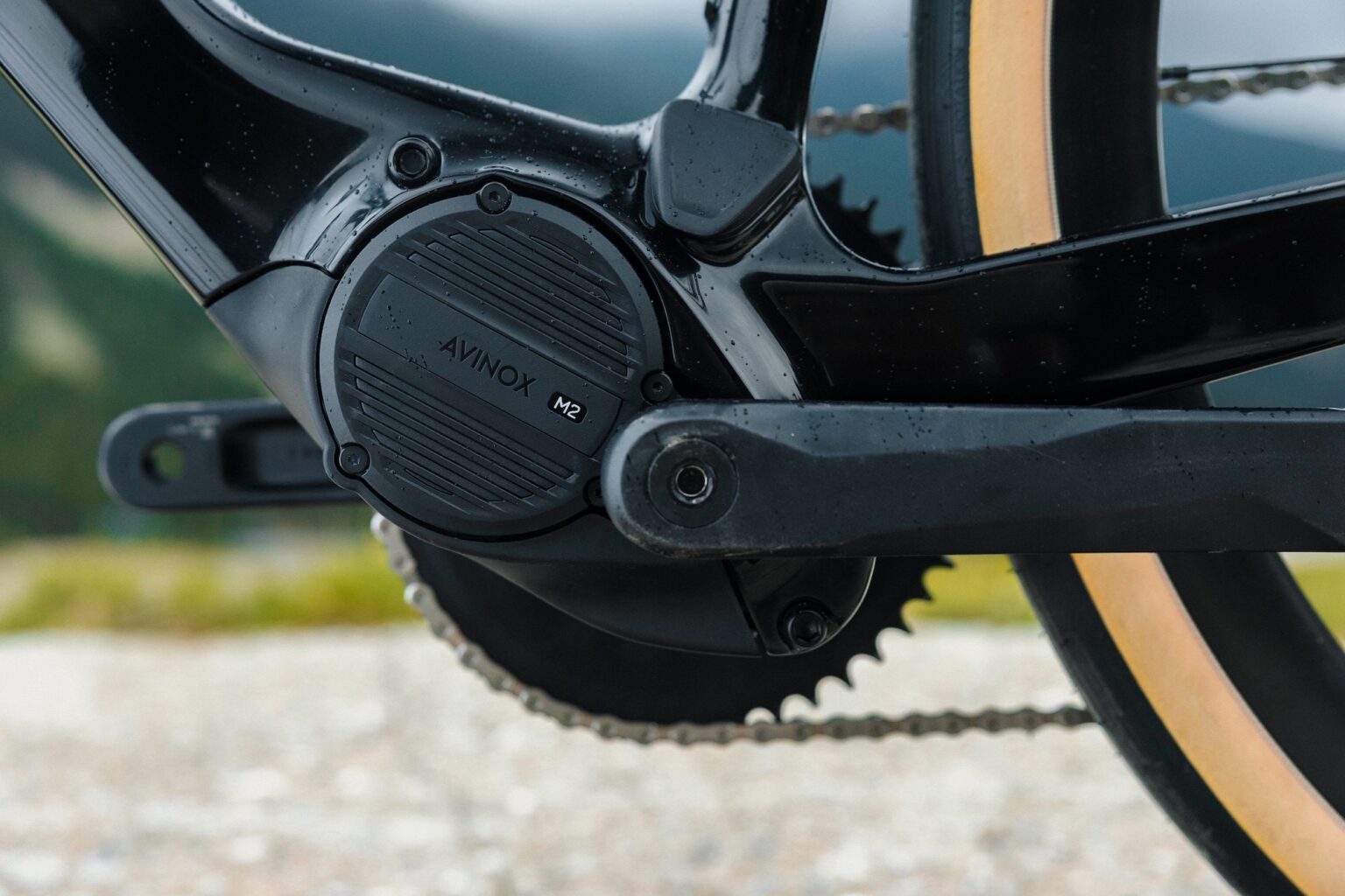 billede, der viser Avinox M2S-drivenheden på Megamo Upon e-motorcyklen