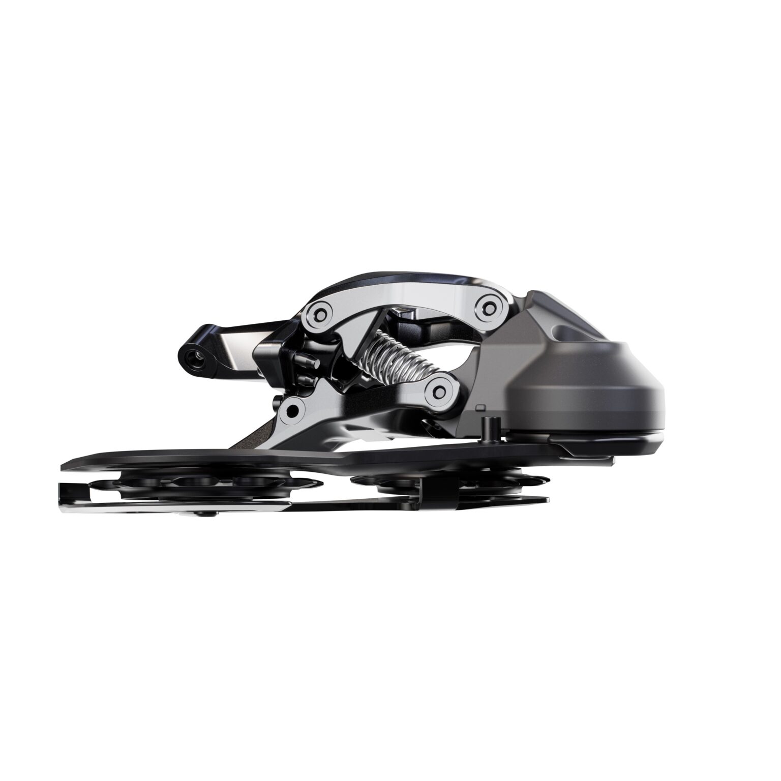 studio image of the XT mechanical derailleur's slimmed down profile