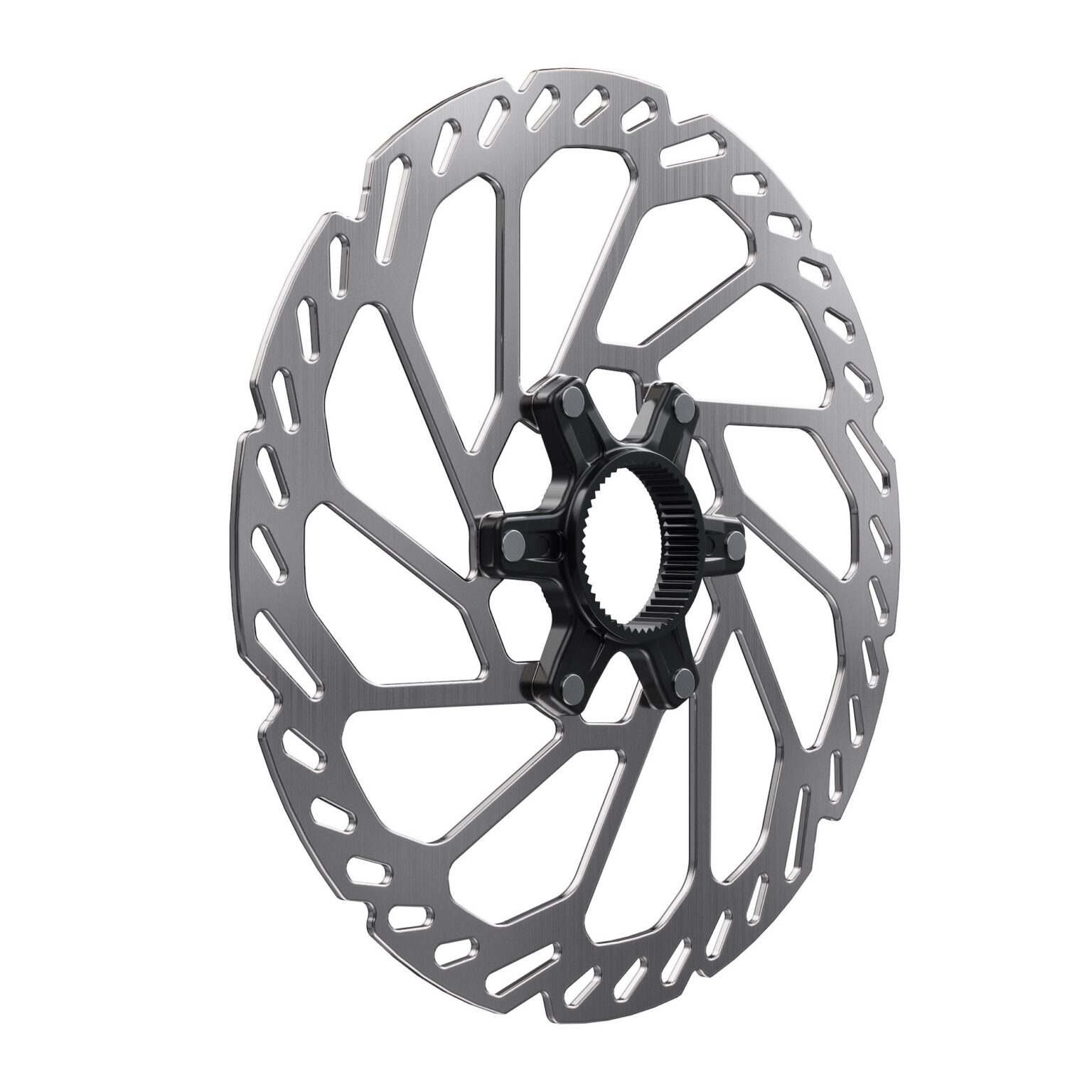 studio image of the shimano thick rotor with the centerlock interface