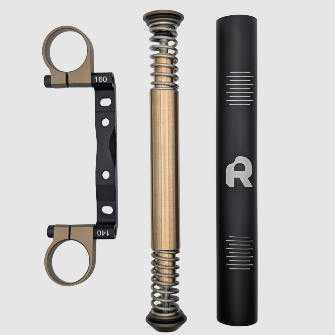 studio image of the parts of the Rimpact TMD Gravel