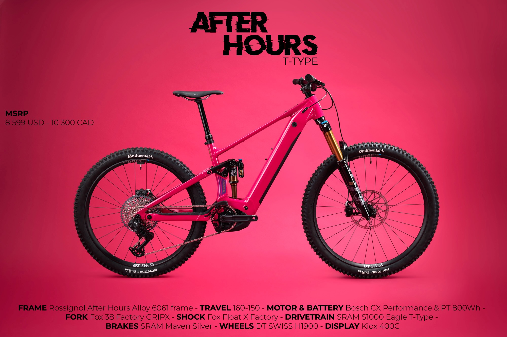 studio image of the Rossignol After Hours T-Type eMTB with price and specs