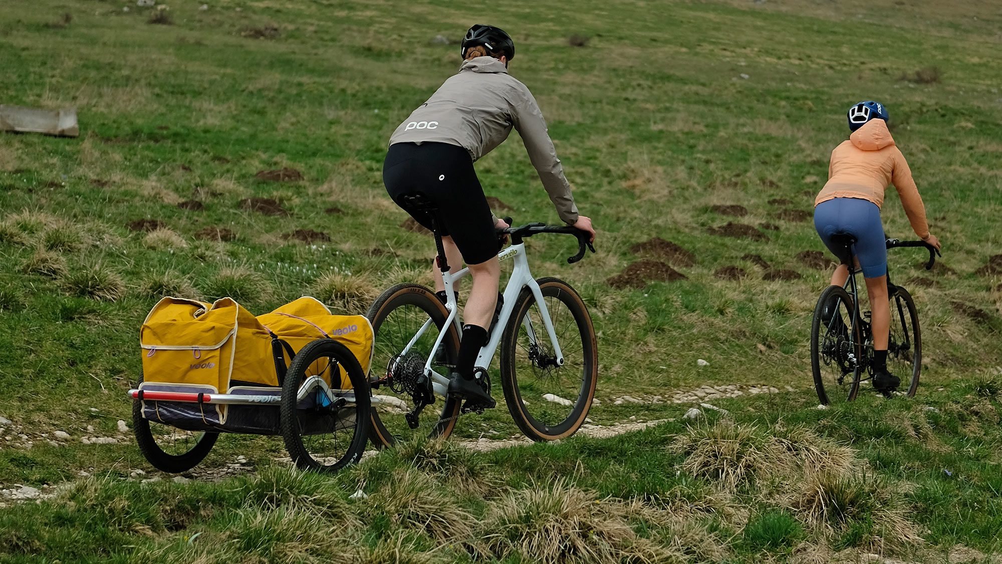 Veolo Trailer 2 is a lightweight, high-performance, active-suspension bicycle cargo trailer: bikepacking made easier