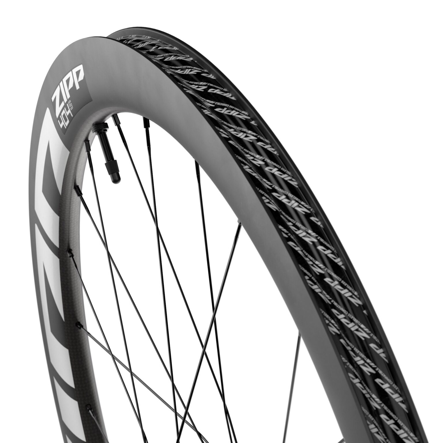 studio image of the zipp 404 S rim showing the hookless bead wall