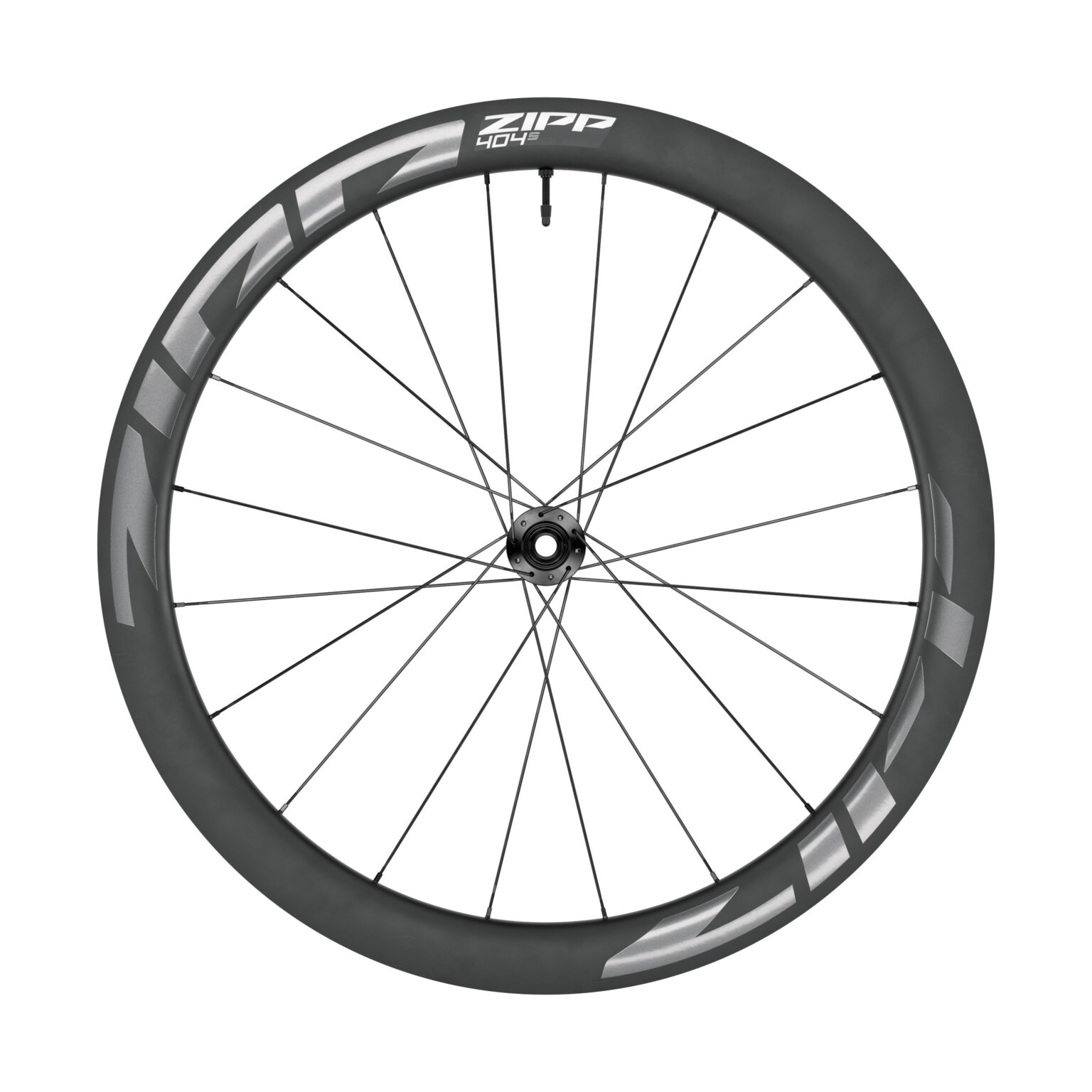 studio image of the zipp 404 S front wheel side profile