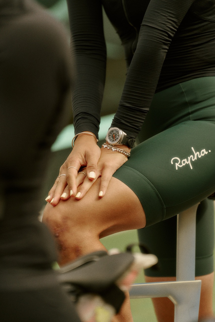 Zwift X Bravur Collab Limited Timepiece hands knees