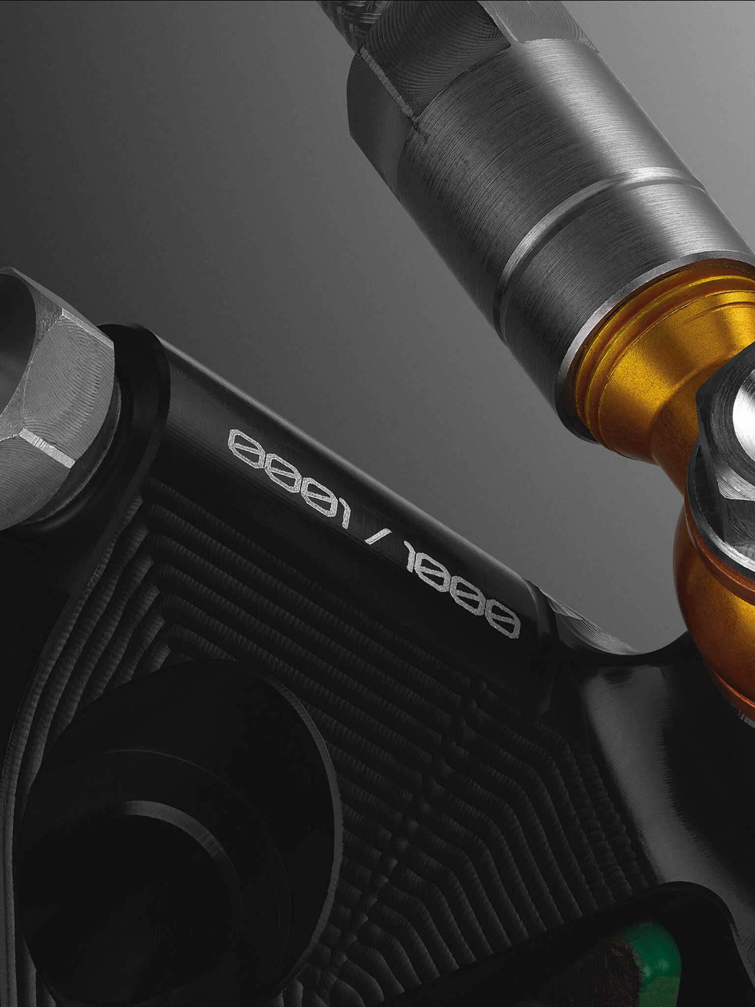 nærbillede detaljeret visning af håb evo v6ti mono edition mountainbike bremsekalipre.