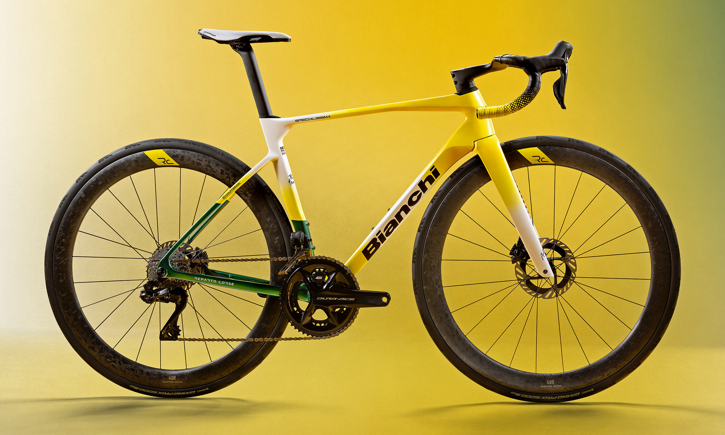 all-new Bianchi Specialissima RC CV ultralight road race bike in 2026 Tour de France limited edition