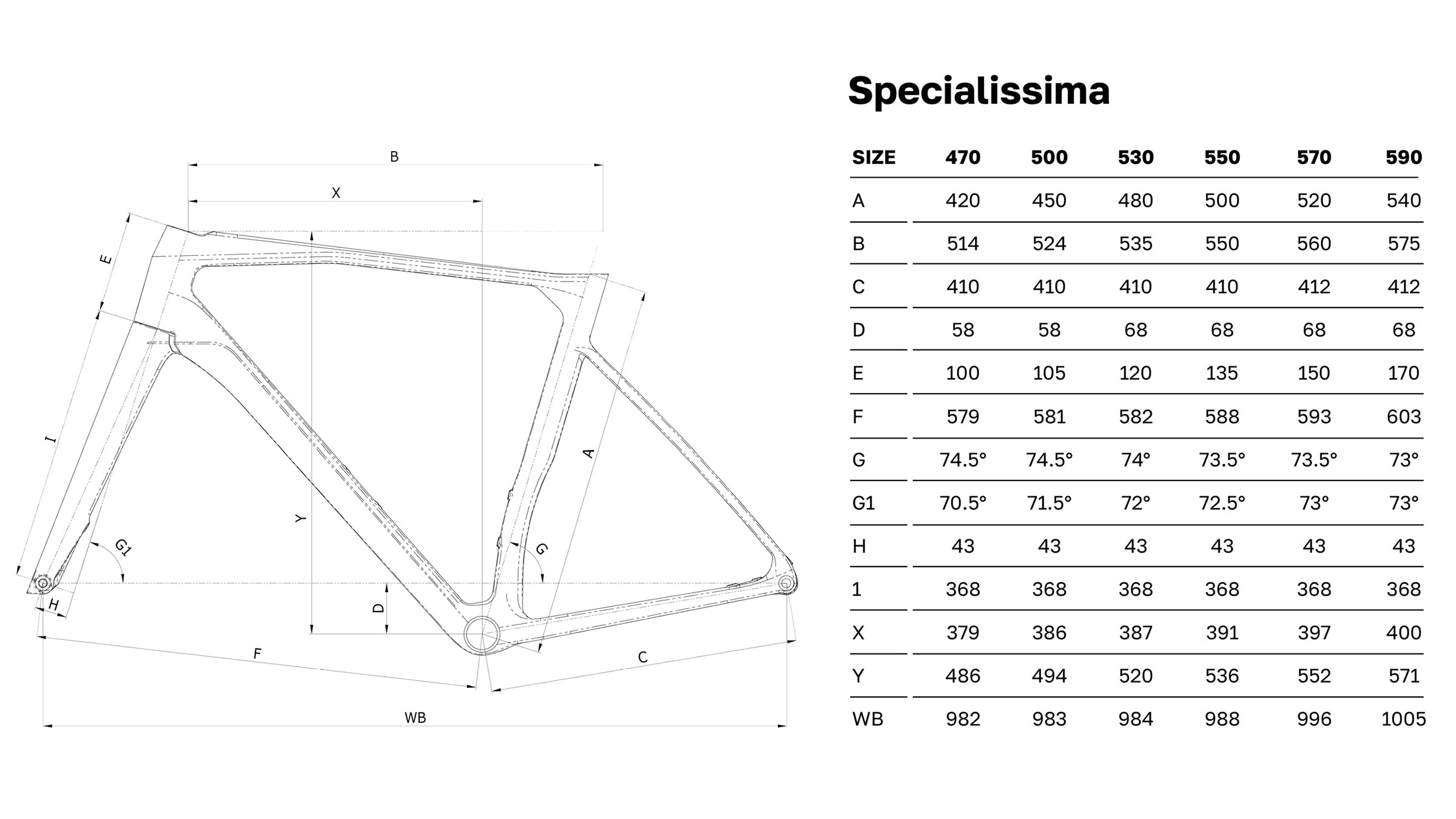 2026 Bianchi Specialissima RC CV ultralight all-rounder road bike: geometry