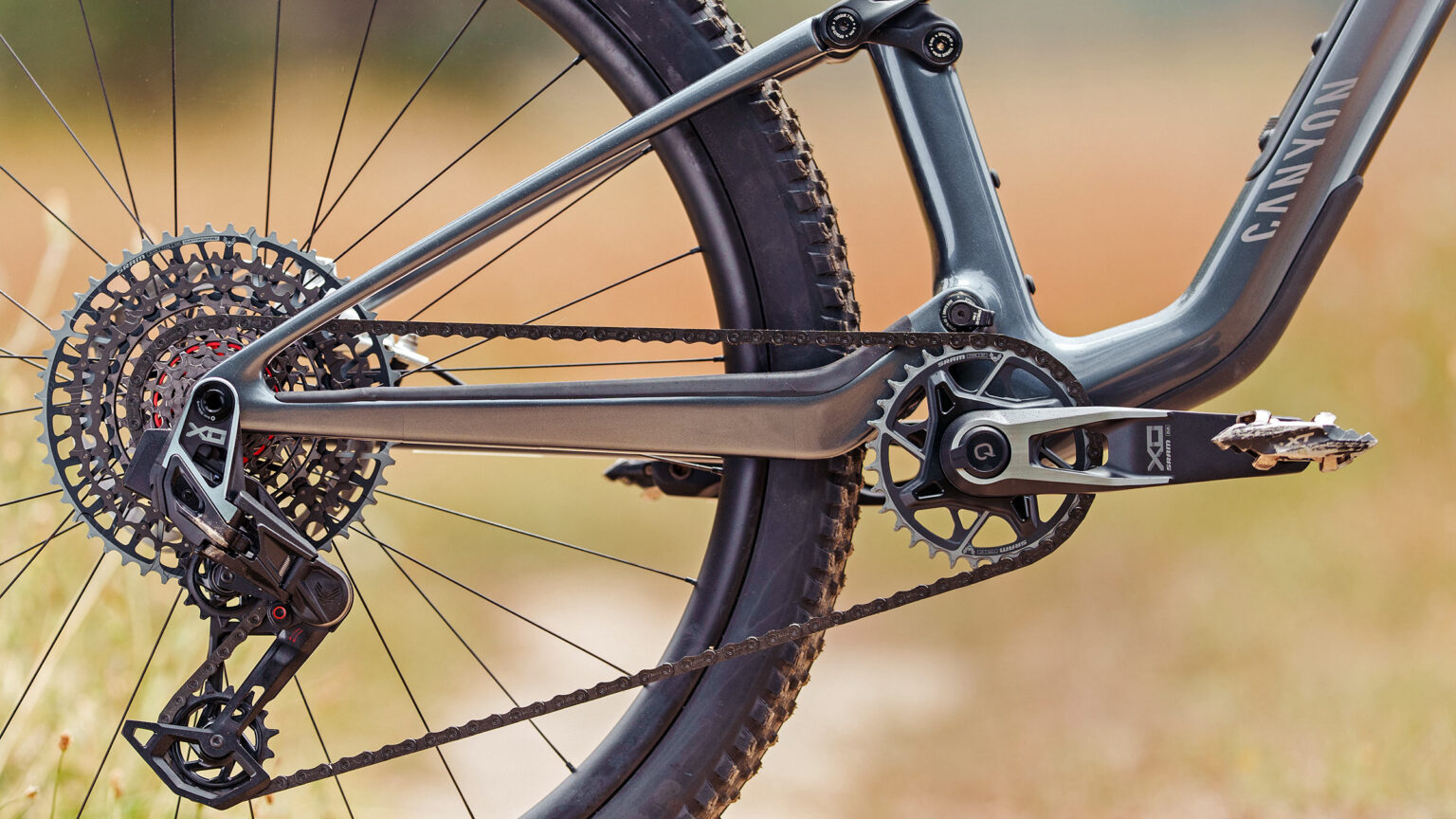 2026 Canyon Lux Trail lightweight mountain bike: drivetrain & rear end detail