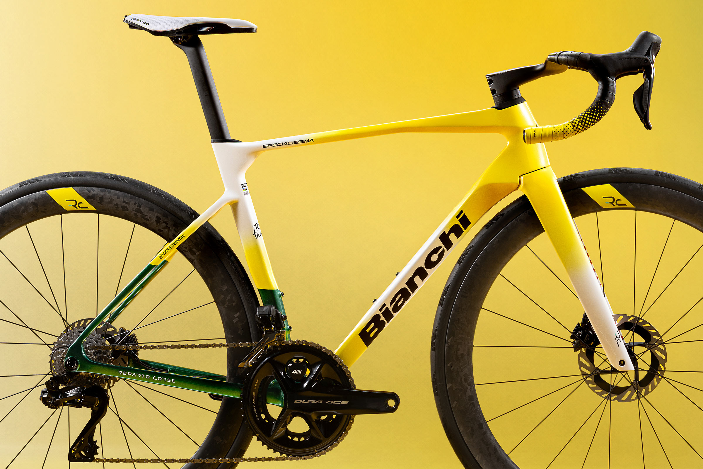 all-new Bianchi Specialissima RC CV ultralight road race bike in 2026 Tour de France limited edition: frame detail