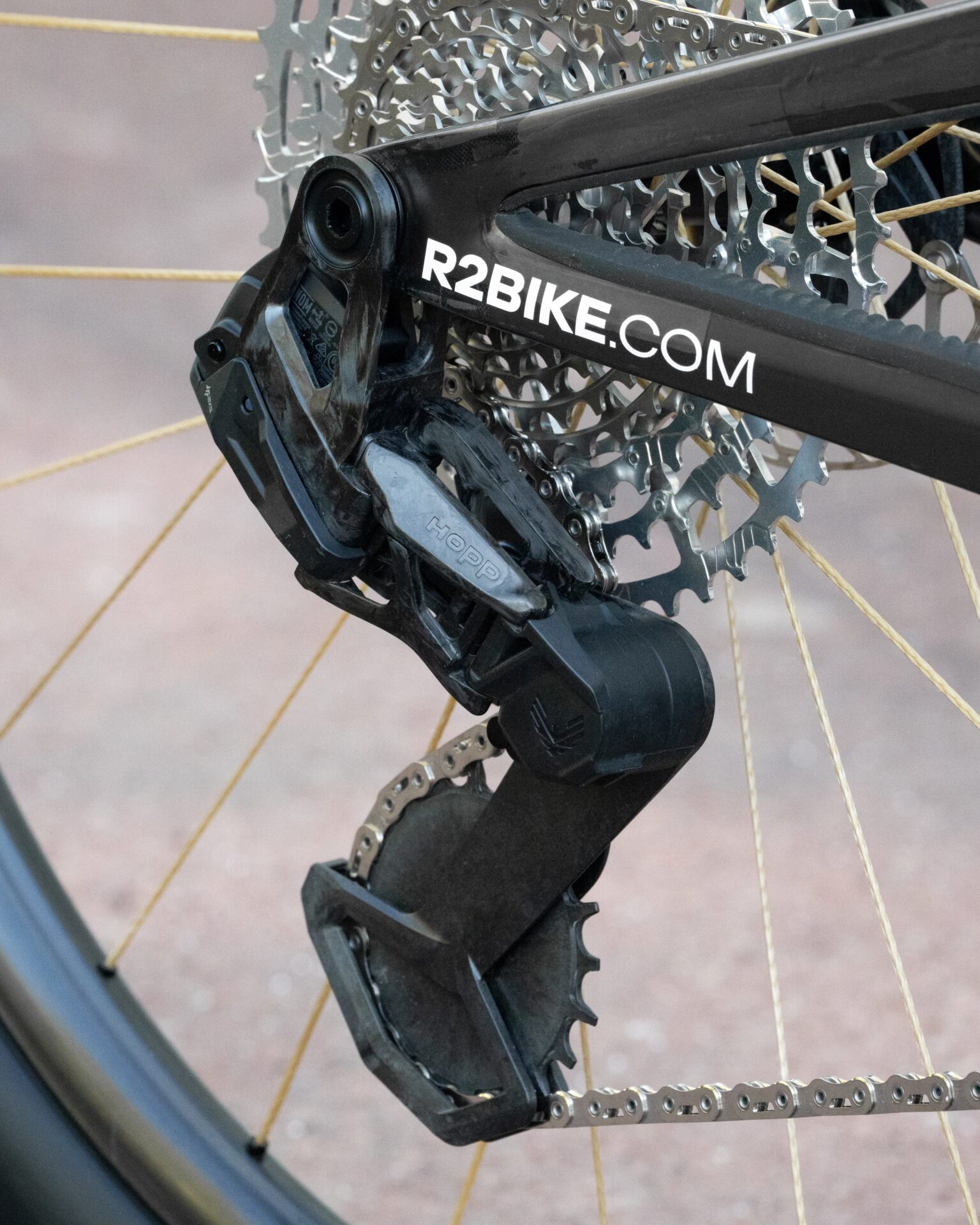 The GX derailleur with the HOPP Carbon tuning kit on the Scott Spark RC cusotm build.