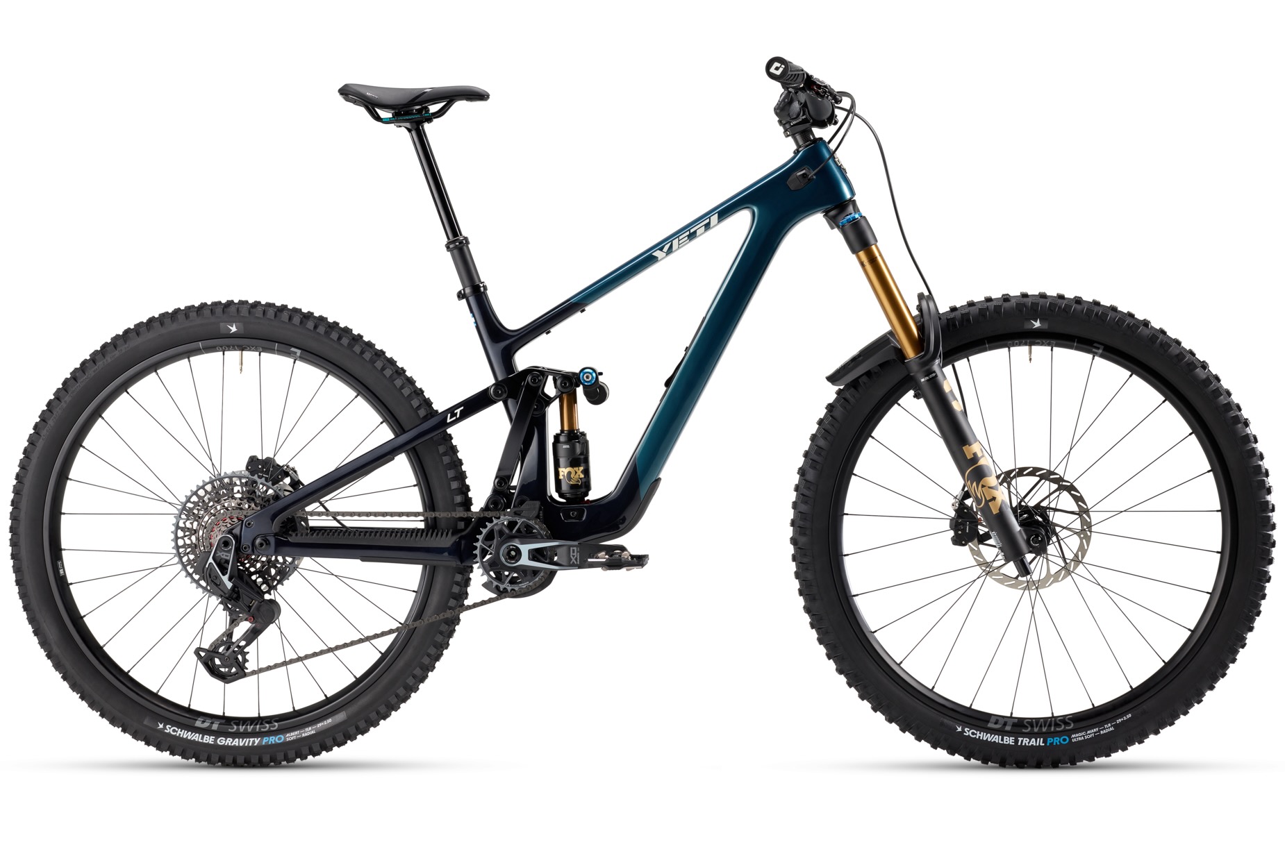 studio image of the Yeti LT with the XO build in Nightout colorway